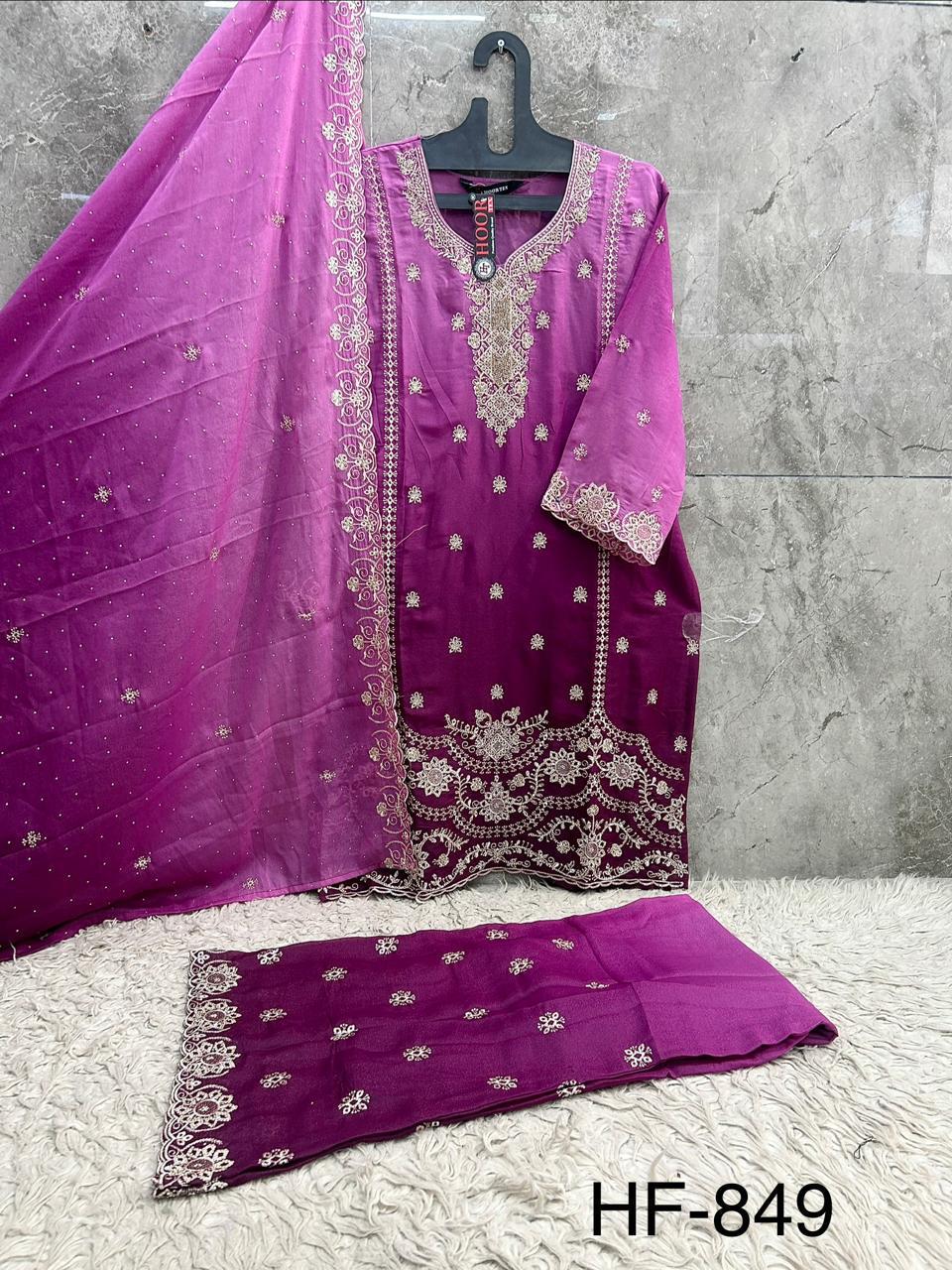 Hoor Tex 849 A To D Star Padding Shaded Salwar Kameez — Designer Readymade Suits, hoor Tex wholesale from Surat — view 6