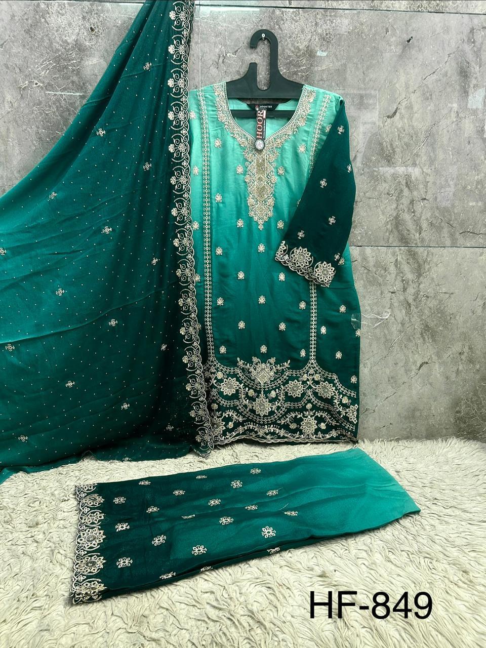 Hoor Tex 849 A To D Star Padding Shaded Salwar Kameez — Designer Readymade Suits, hoor Tex wholesale from Surat — view 5