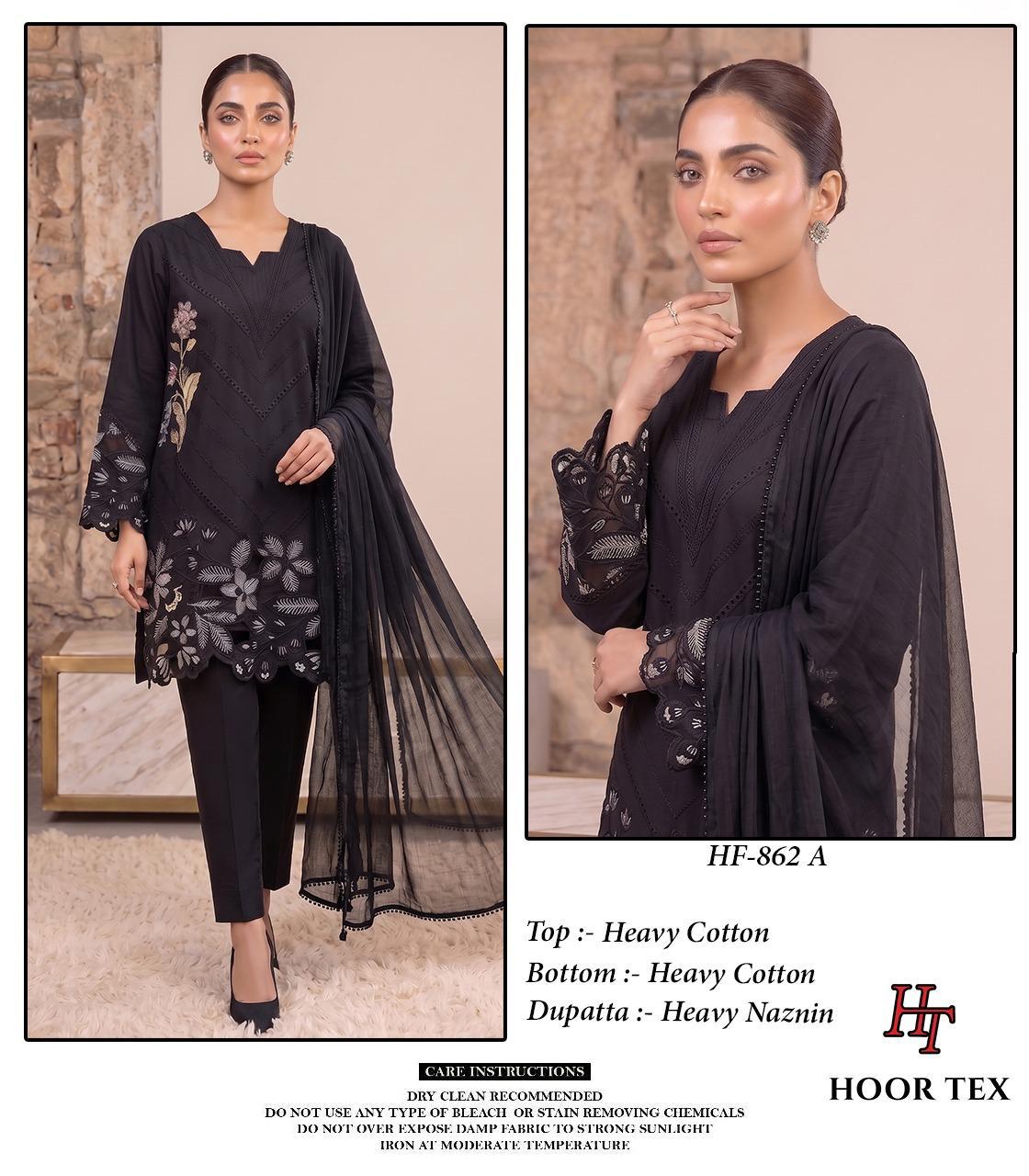 Hoor Tex 862 A To D Cotton Embroidered Pakistani Salwar Suit — Wholesale Readymade Suit, hoor Tex wholesale from Surat — view 5