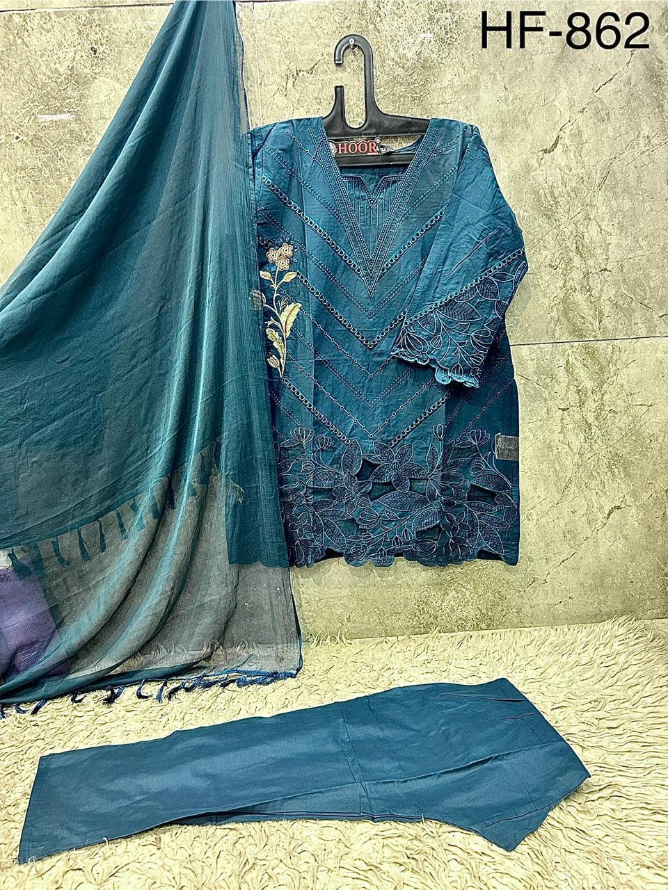 Hoor Tex 862 A To D Cotton Embroidered Pakistani Salwar Suit — Wholesale Readymade Suit, hoor Tex wholesale from Surat — view 3