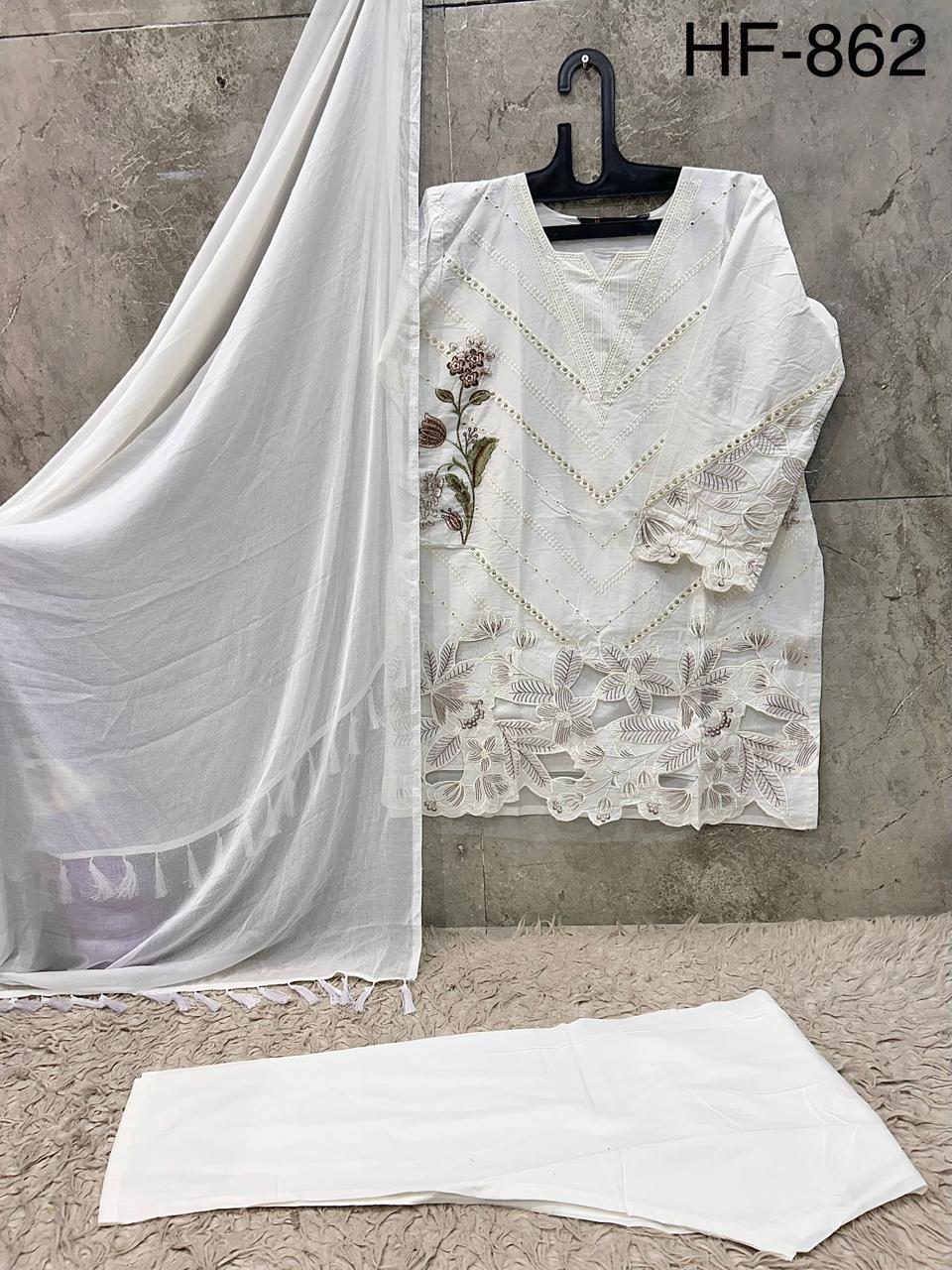 Hoor Tex 862 A To D Cotton Embroidered Pakistani Salwar Suit — Wholesale Readymade Suit, hoor Tex wholesale from Surat — view 7