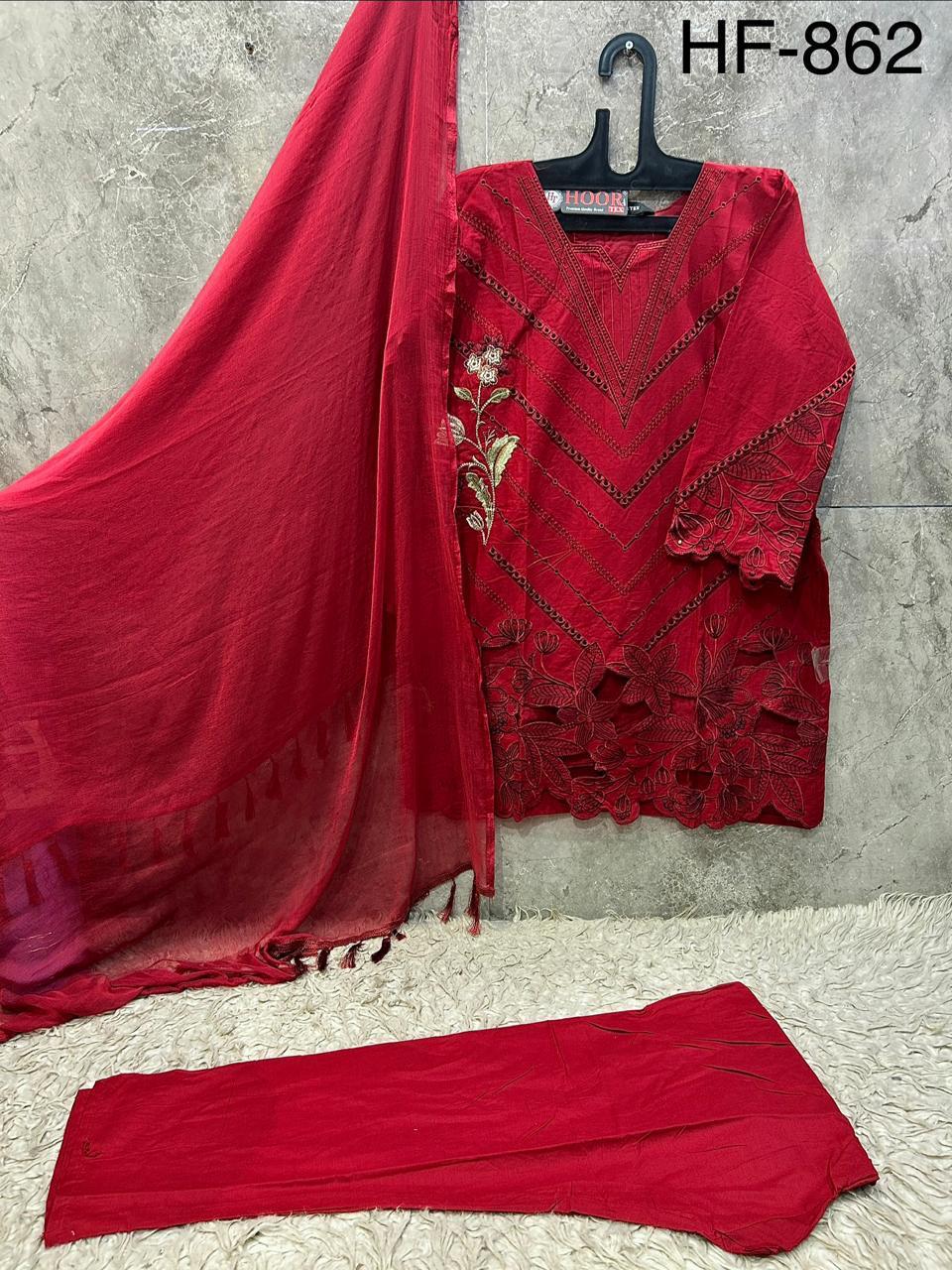 Hoor Tex 862 A To D Cotton Embroidered Pakistani Salwar Suit — Wholesale Readymade Suit, hoor Tex wholesale from Surat — view 6