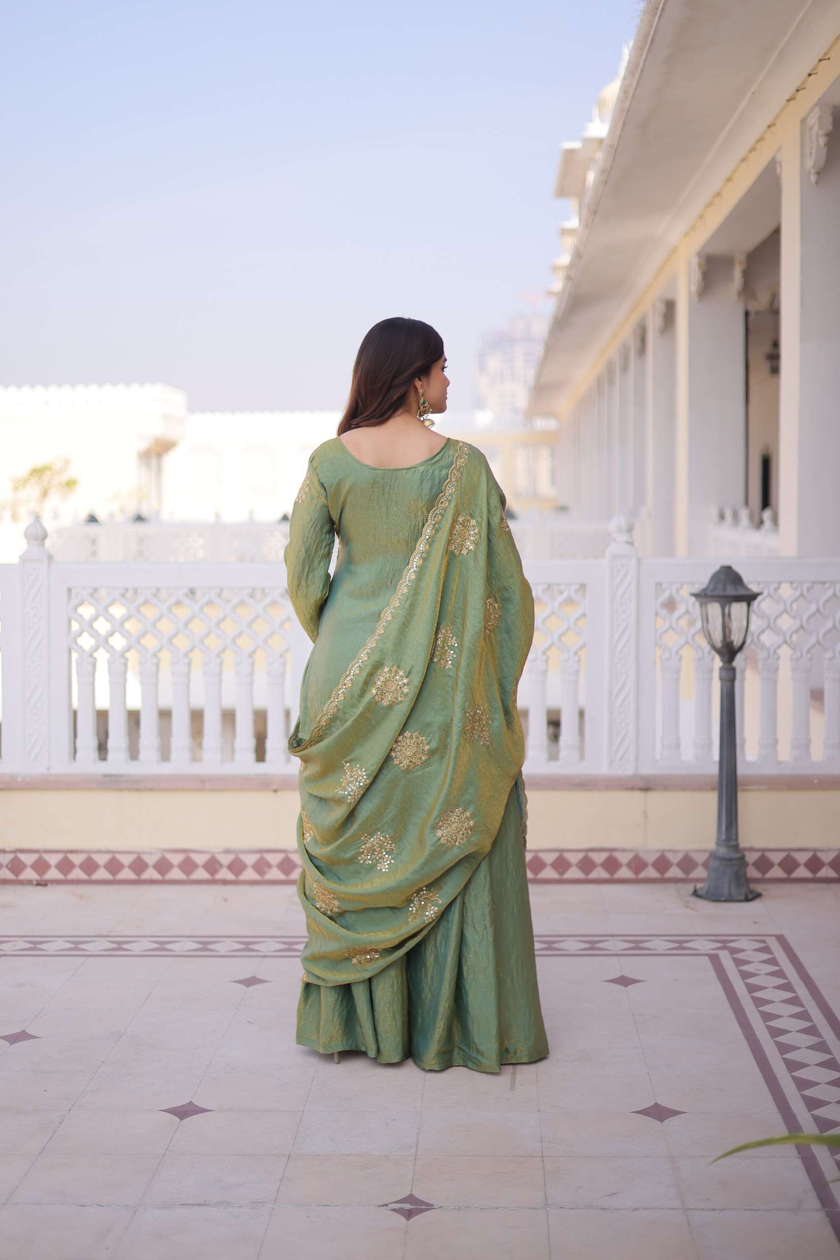 KA 1229 Designer Party Wear Ladies Top Sharara and Dupatta Set — Wholesale Pakistani Suits, Vardan Ethnic wholesale from Surat — view 4