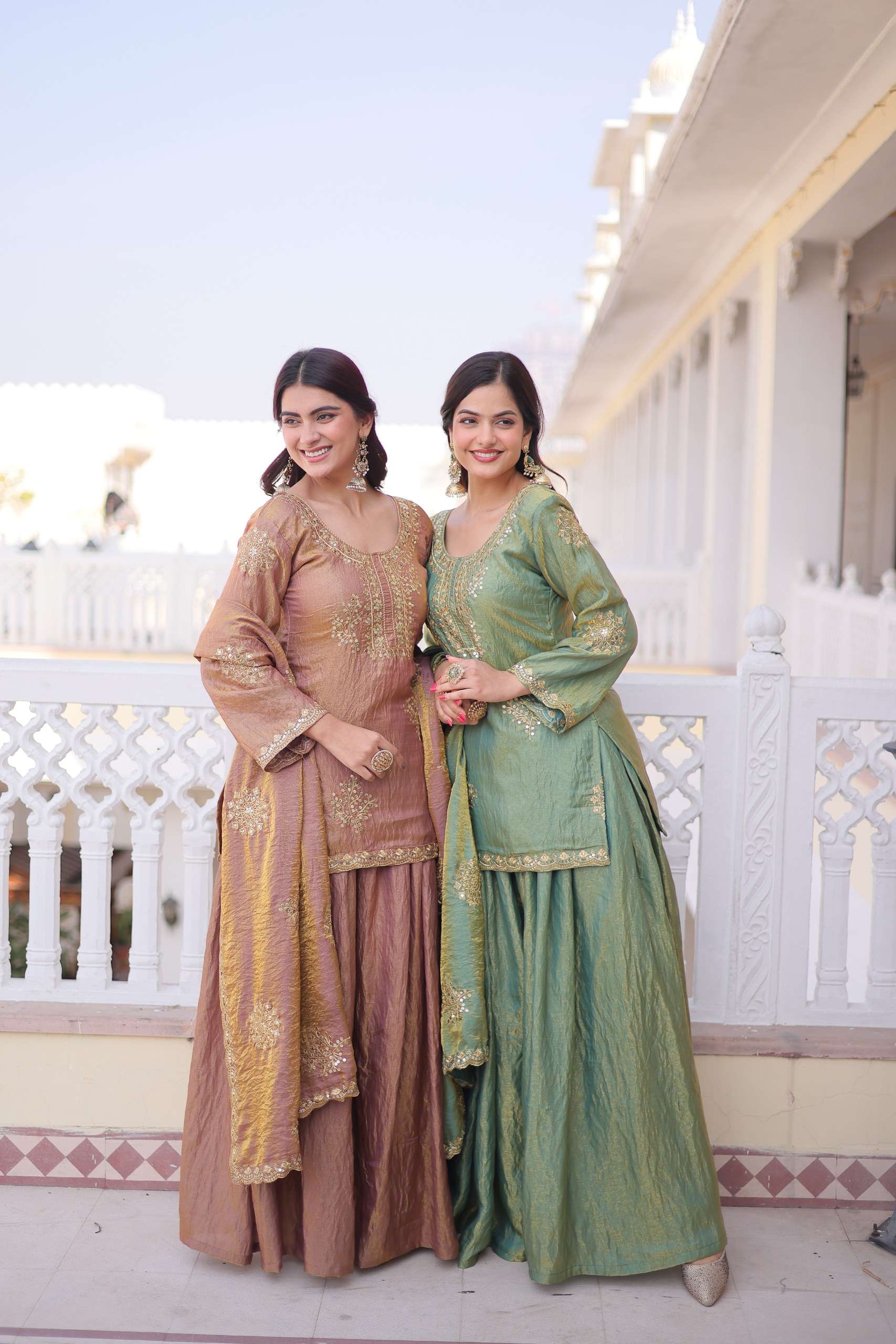 KA 1229 Designer Party Wear Ladies Top Sharara and Dupatta Set — Wholesale Pakistani Suits, Vardan Ethnic wholesale from Surat — view 6