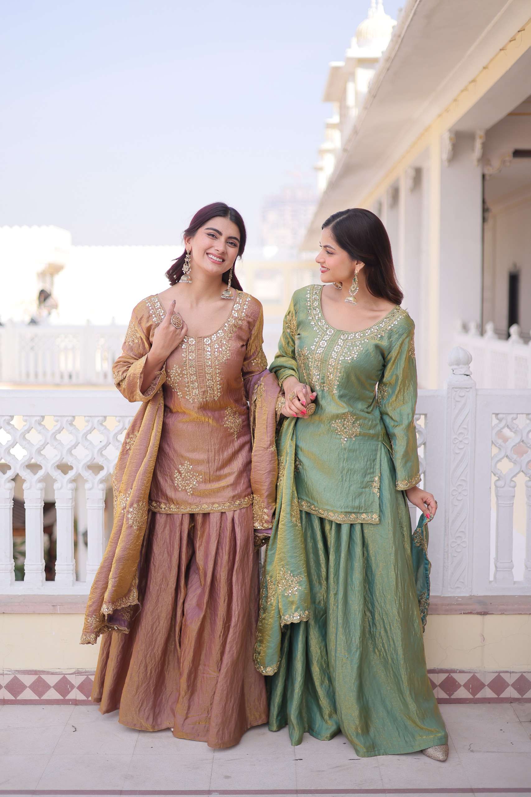 KA 1229 Designer Party Wear Ladies Top Sharara and Dupatta Set — Wholesale Pakistani Suits, Vardan Ethnic wholesale from Surat — view 7