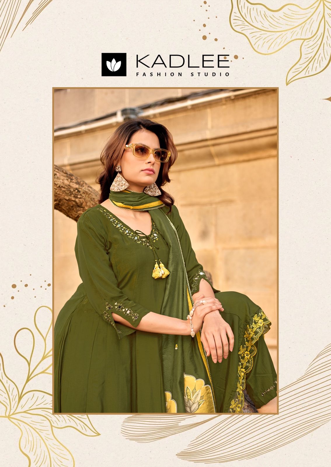 Kadlee Sairaa Muslin Thread Worked Readymade Salwar Suit — Wholesale Readymade Suit, MPA wholesale from Surat — view 9