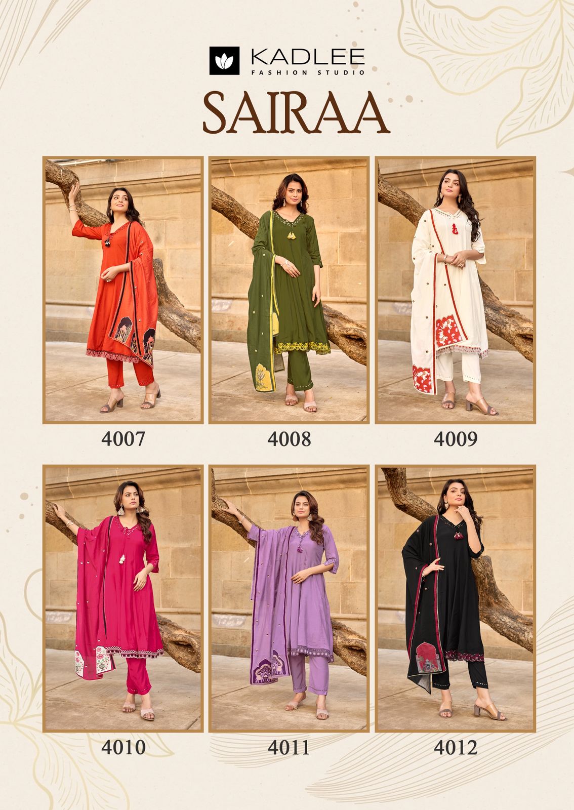 Kadlee Sairaa Muslin Thread Worked Readymade Salwar Suit — Wholesale Readymade Suit, MPA wholesale from Surat — view 2