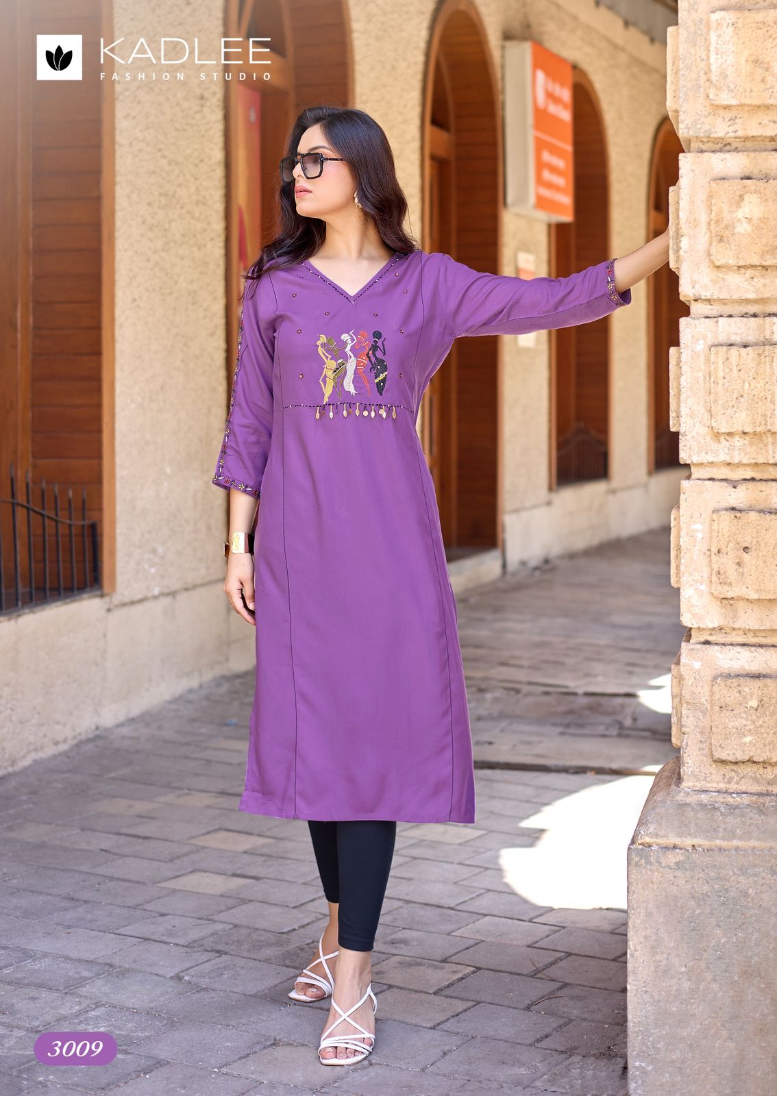 Kadlee Yashvi Vol 2 Rayon Thread Worked Kurti Catalog — Wholesale Kurtis, Kadlee Fashion wholesale from Surat — view 3