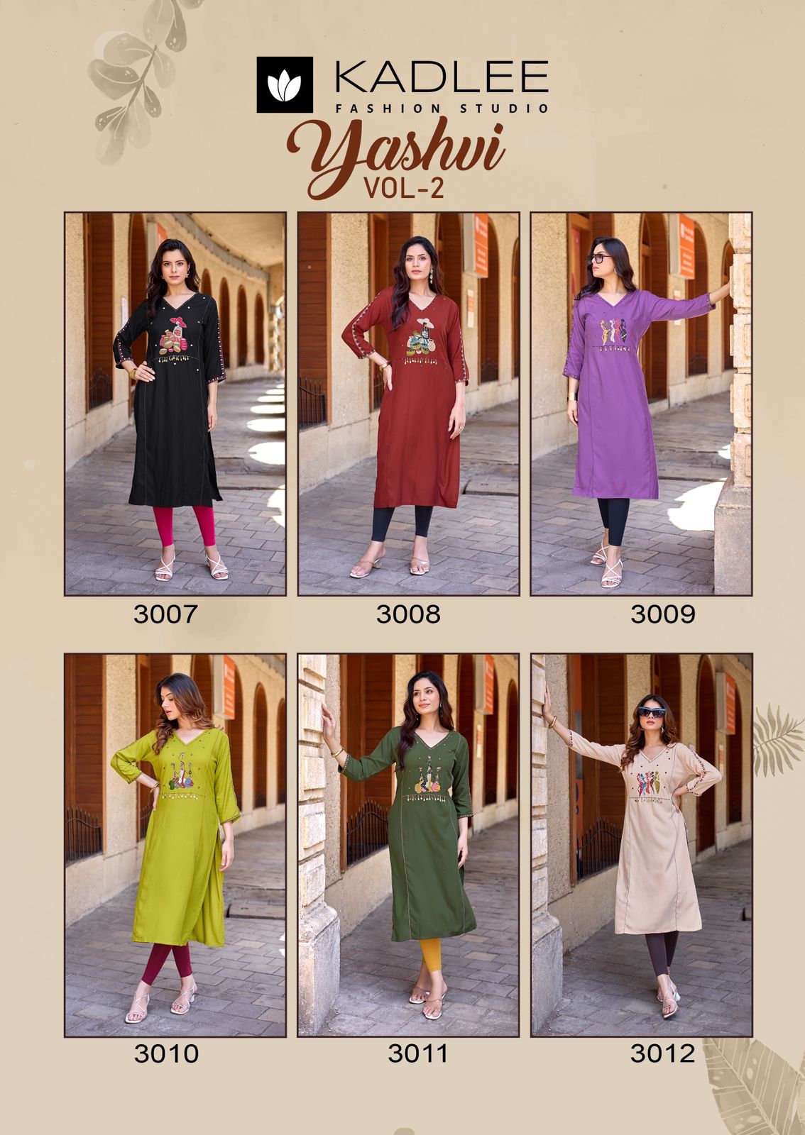 Kadlee Yashvi Vol 2 Rayon Thread Worked Kurti Catalog — Wholesale Kurtis, Kadlee Fashion wholesale from Surat — view 5