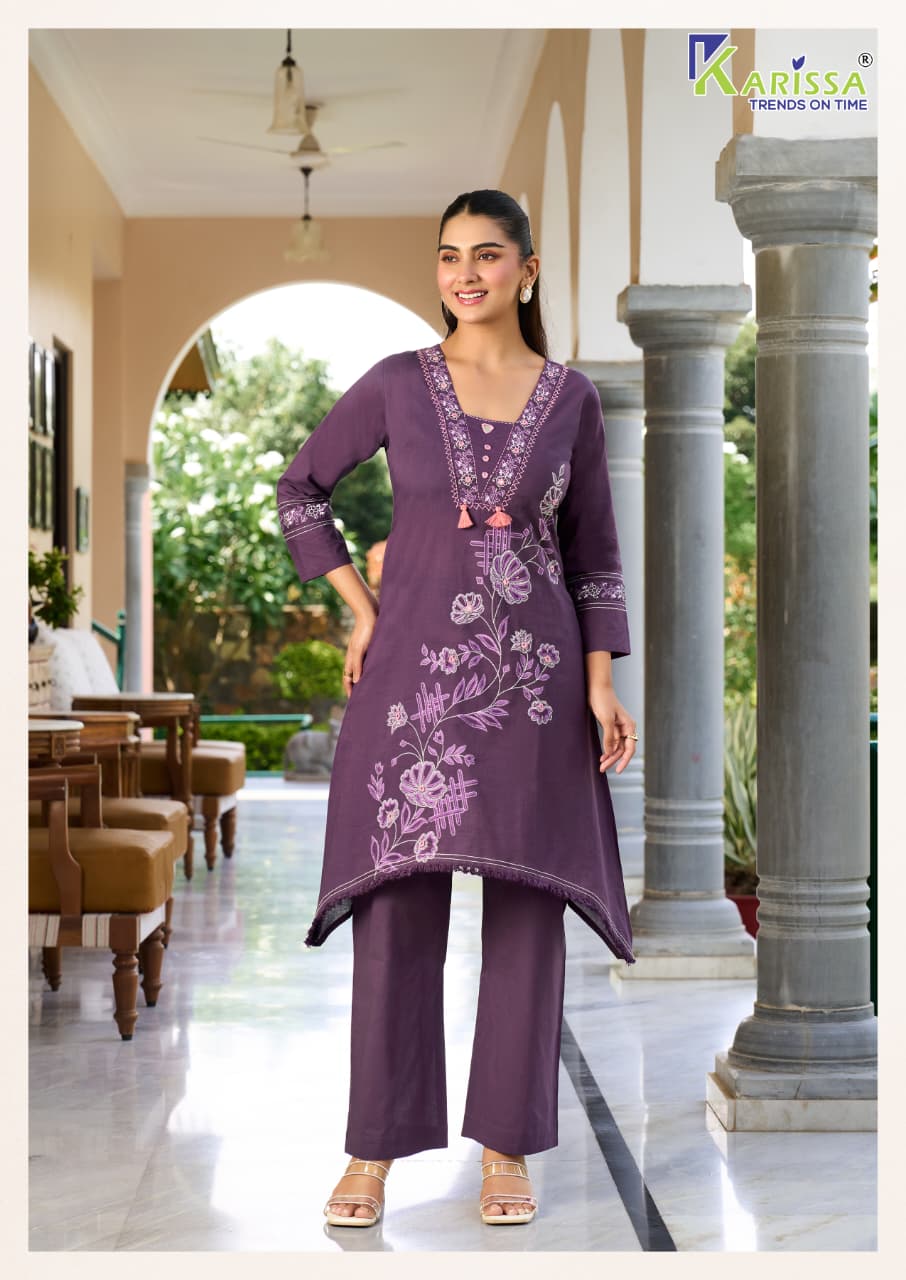 Karissa Amrita Bombay Cotton Handworked Kurti With Bottom Set — Rayon Kurti, Karissa wholesale from Surat — view 3