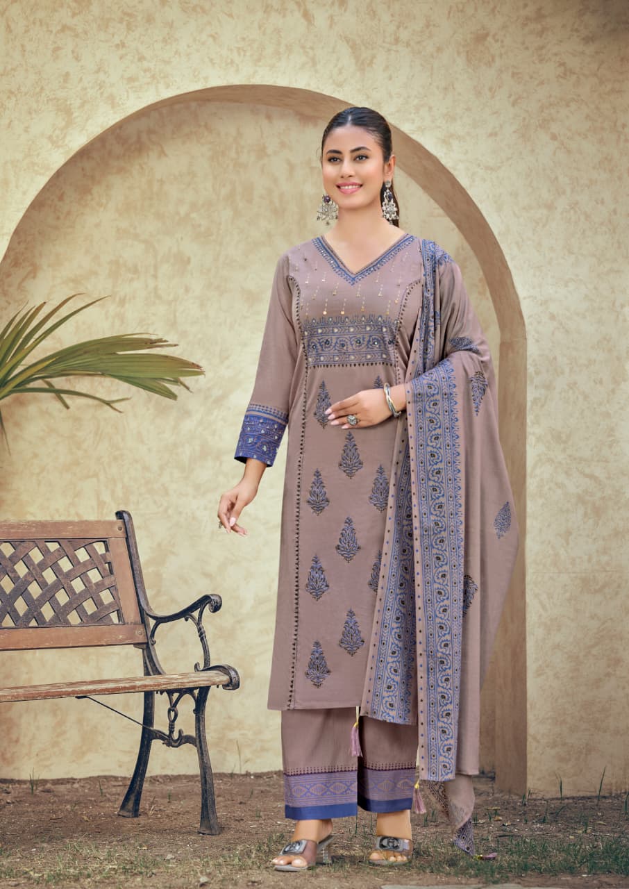 Karissa Kanika Premium Pure Heavy Bombay Cotton Readymade Suit — Wholesale Readymade Suit, Karissa wholesale from Surat — view 4