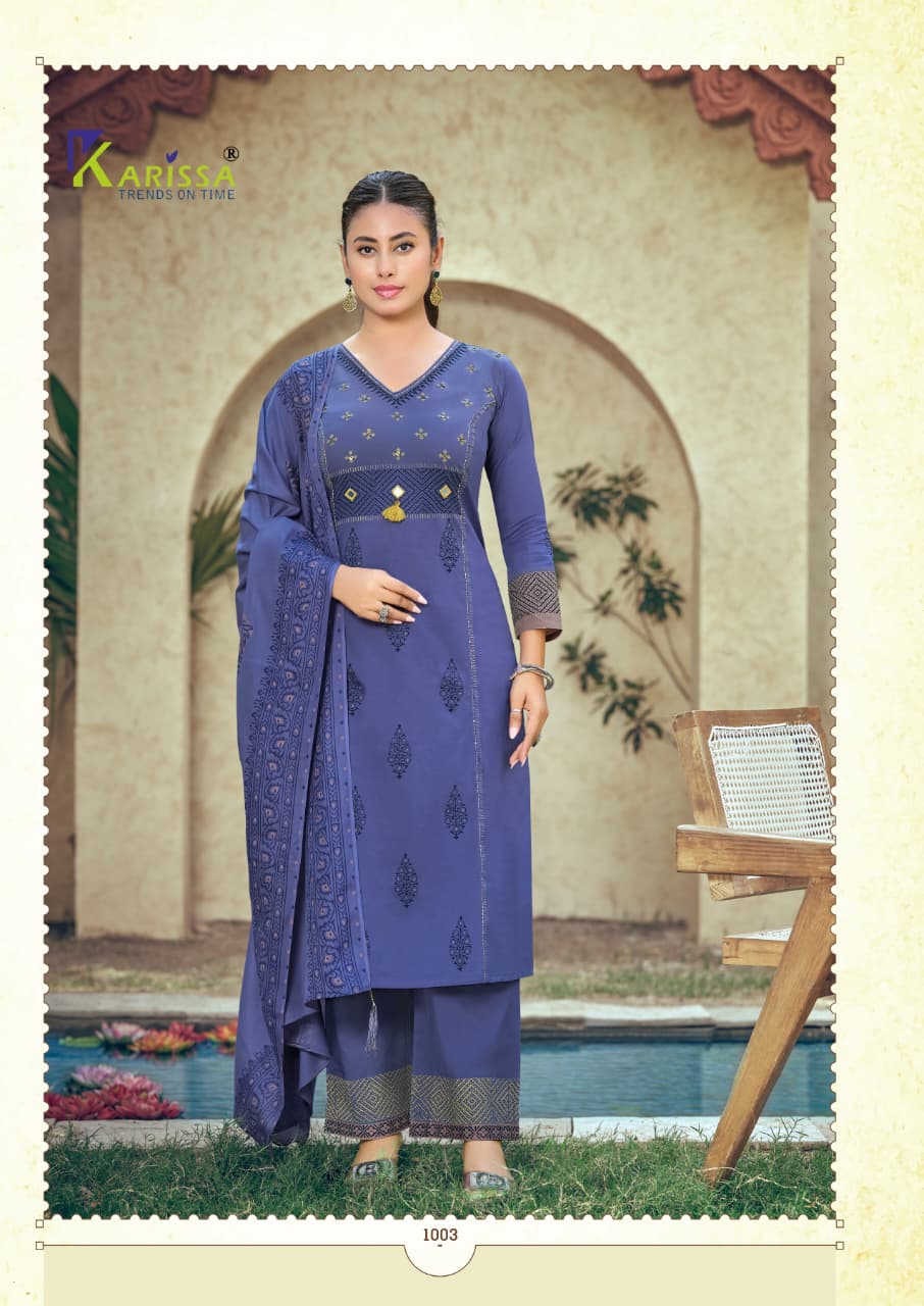 Karissa Kanika Premium Pure Heavy Bombay Cotton Readymade Suit — Wholesale Readymade Suit, Karissa wholesale from Surat — view 2