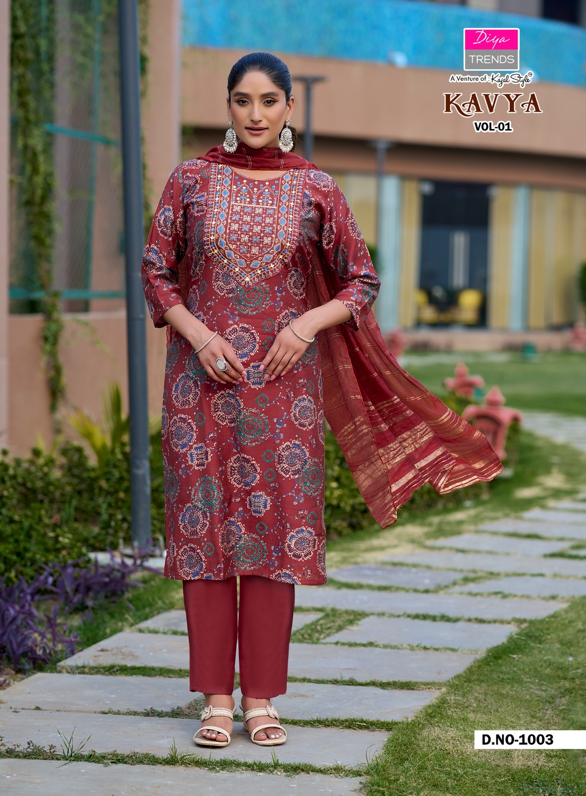 Kavya Vol 1 By Diya Trends Printed Readymade Salwar Suit — Wholesale Kurtis, Diya Trends wholesale from Surat — view 2