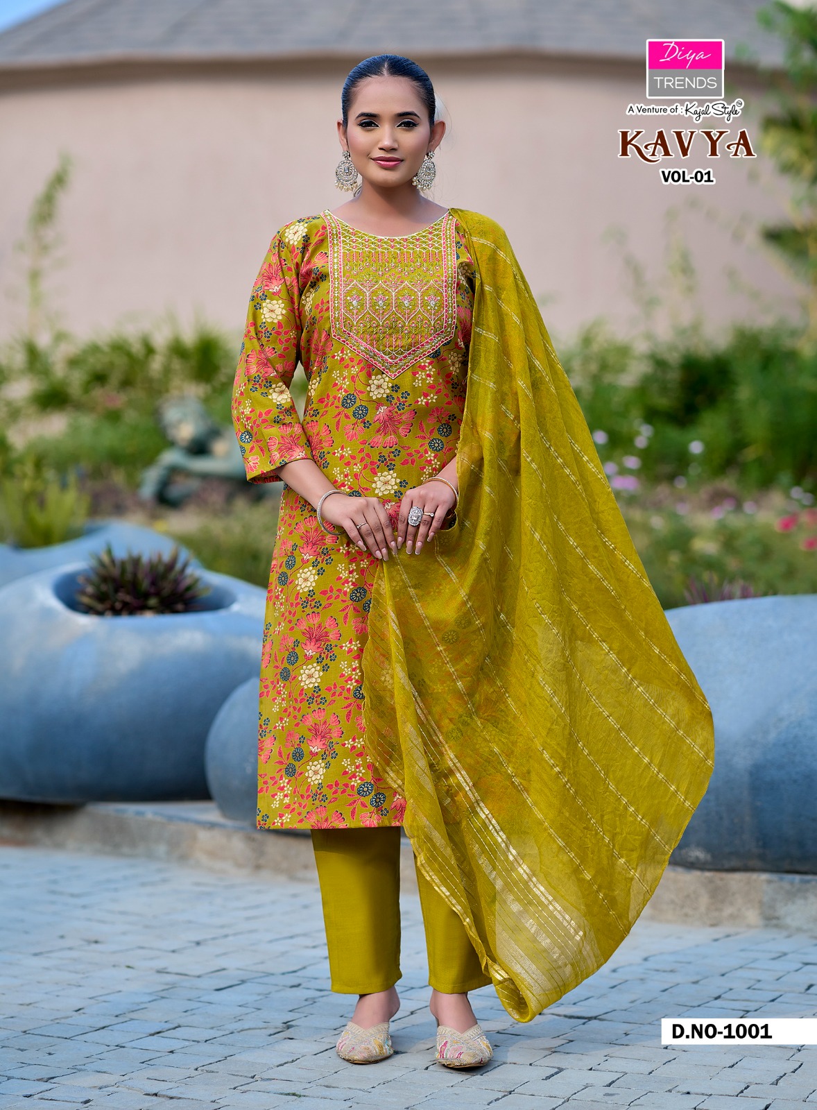 Kavya Vol 1 By Diya Trends Printed Readymade Salwar Suit — Wholesale Kurtis, Diya Trends wholesale from Surat — view 9