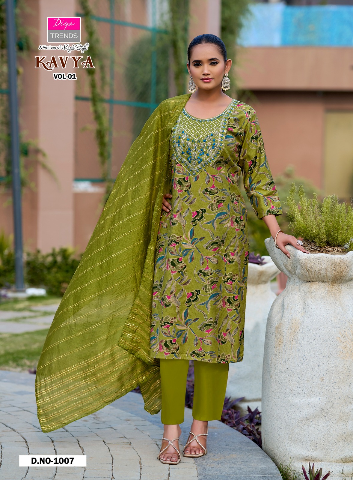 Kavya Vol 1 By Diya Trends Printed Readymade Salwar Suit — Wholesale Kurtis, Diya Trends wholesale from Surat — view 8