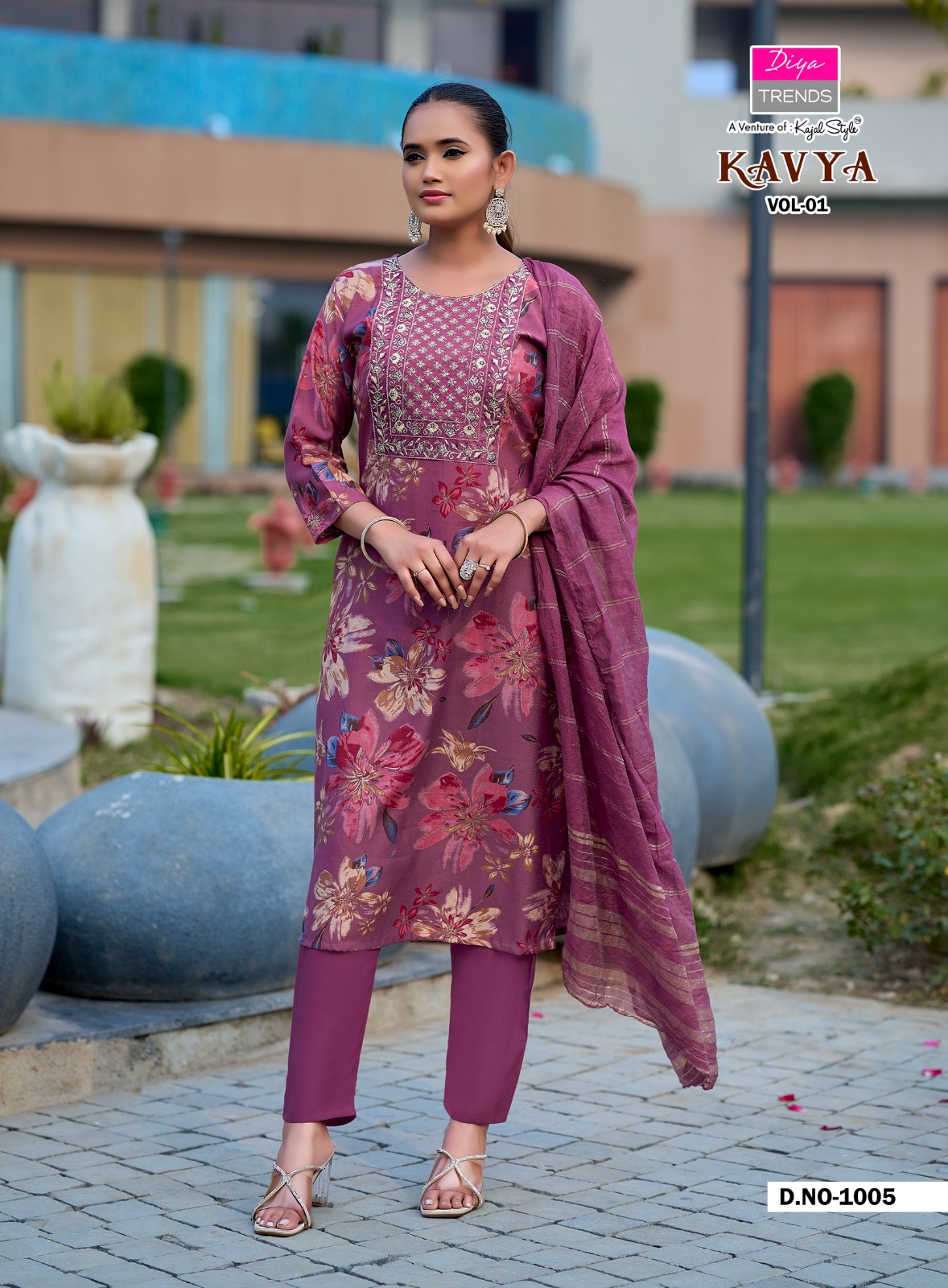 Kavya Vol 1 By Diya Trends Printed Readymade Salwar Suit — Wholesale Kurtis, Diya Trends wholesale from Surat — view 6