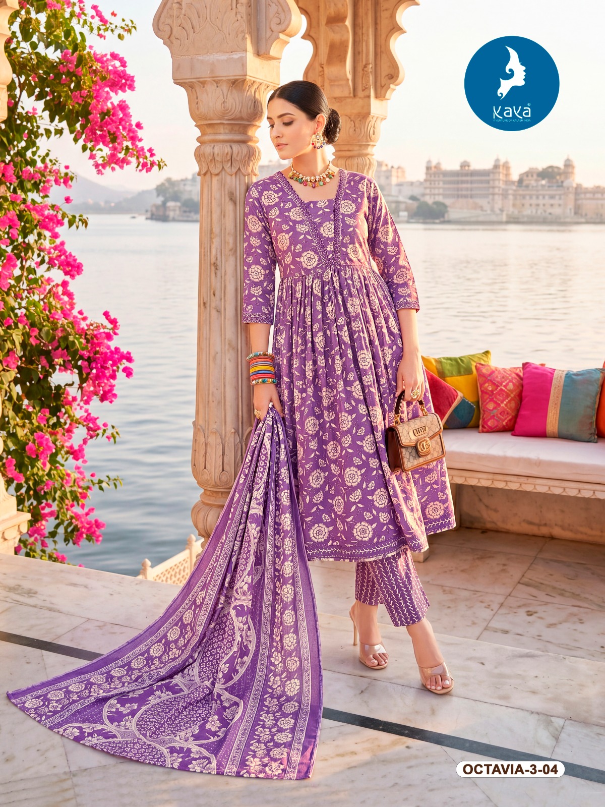 Kaya Octavia Vol 3 Cotton Printed Kurti With Bottom Dupatta Set