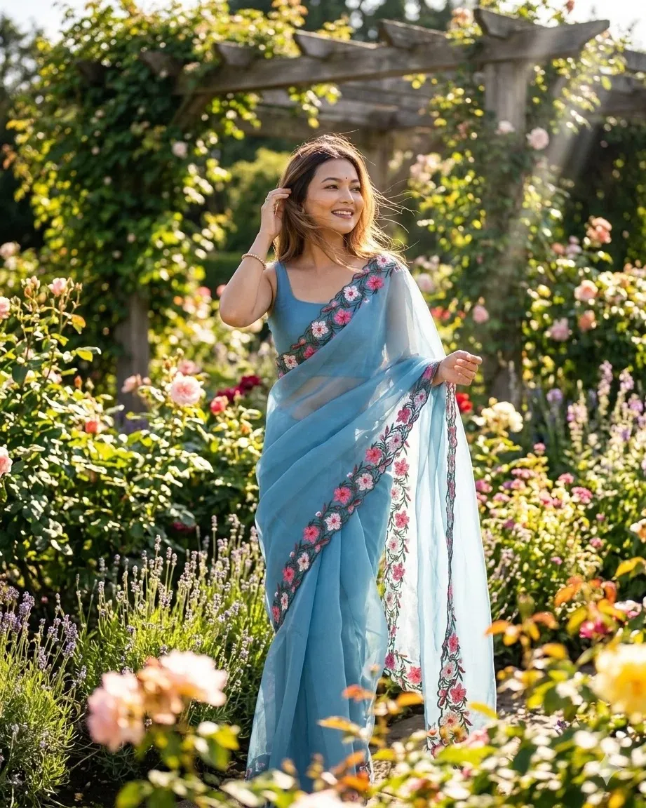 Kc 848 Candy Crush Embroidered Saree