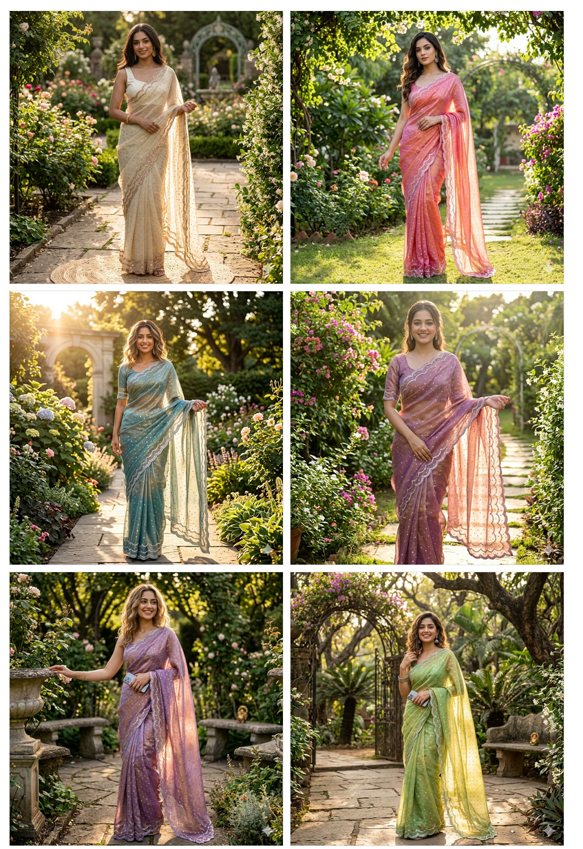 Kc 990 Fancy Silk With Sequence Worked Designer Saree Catalog — Wholesale Sarees, Vardan Ethnic wholesale from Surat — view 7