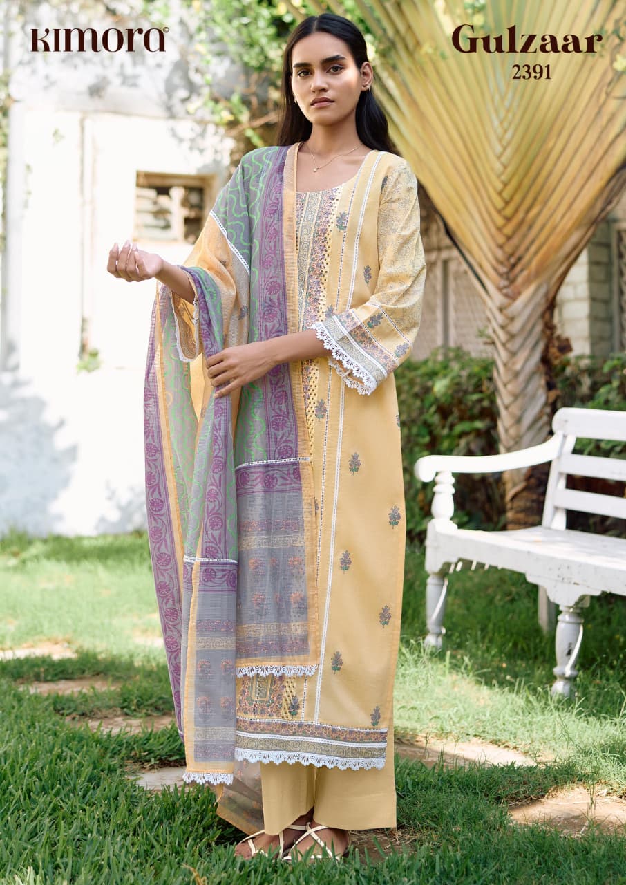 Kimora Gulzaar Vol 87 Cotton Embroidered Salwar Suit — Wholesale Pakistani Suits, Kimora wholesale from Surat — view 4
