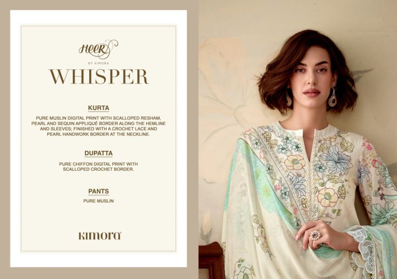 Kimora Heer Whisper Vol 252 Muslin Digital Printed Salwar Suit — Wholesale Salwar Suits, Kimora wholesale from Surat — view 7