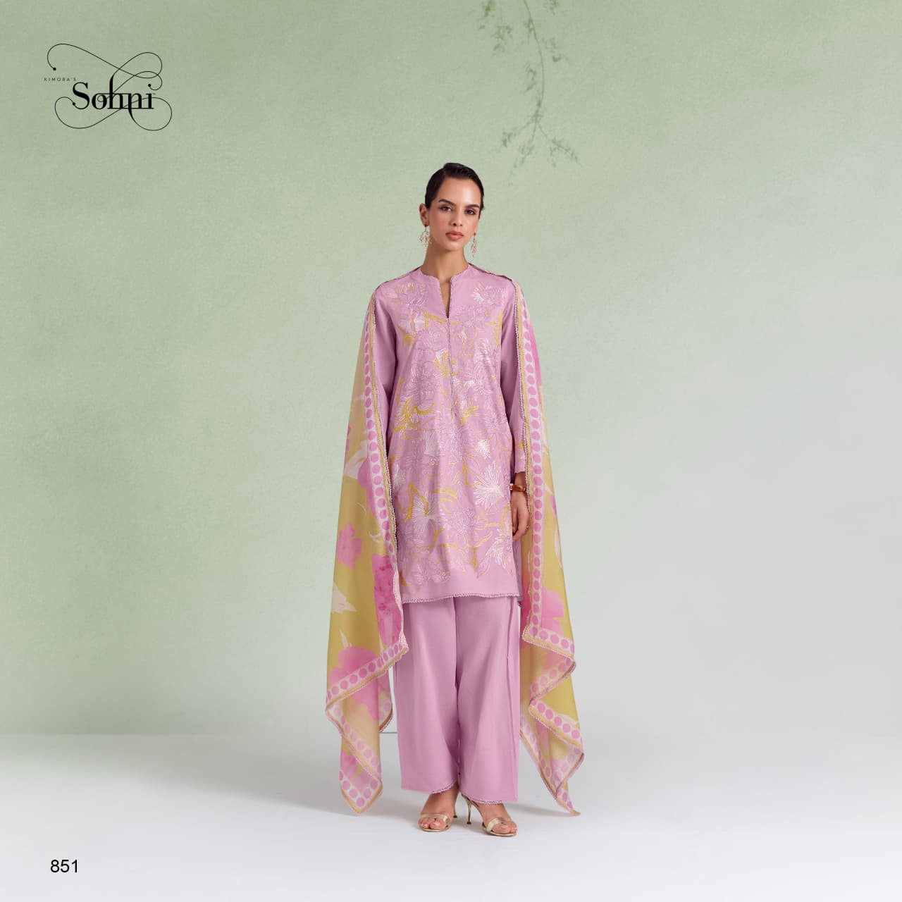 Kimora Sohni Dove Vol 78 Lawn Cotton Embroidered Unstitched Salwar