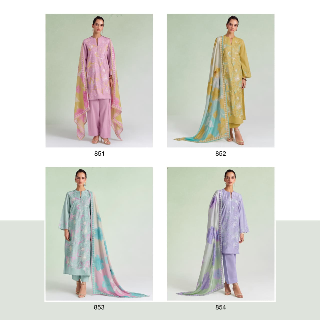 Kimora Sohni Dove Vol 78 Lawn Cotton Embroidered Unstitched Salwar — Wholesale Dress Material, Kimora wholesale from Surat — view 5