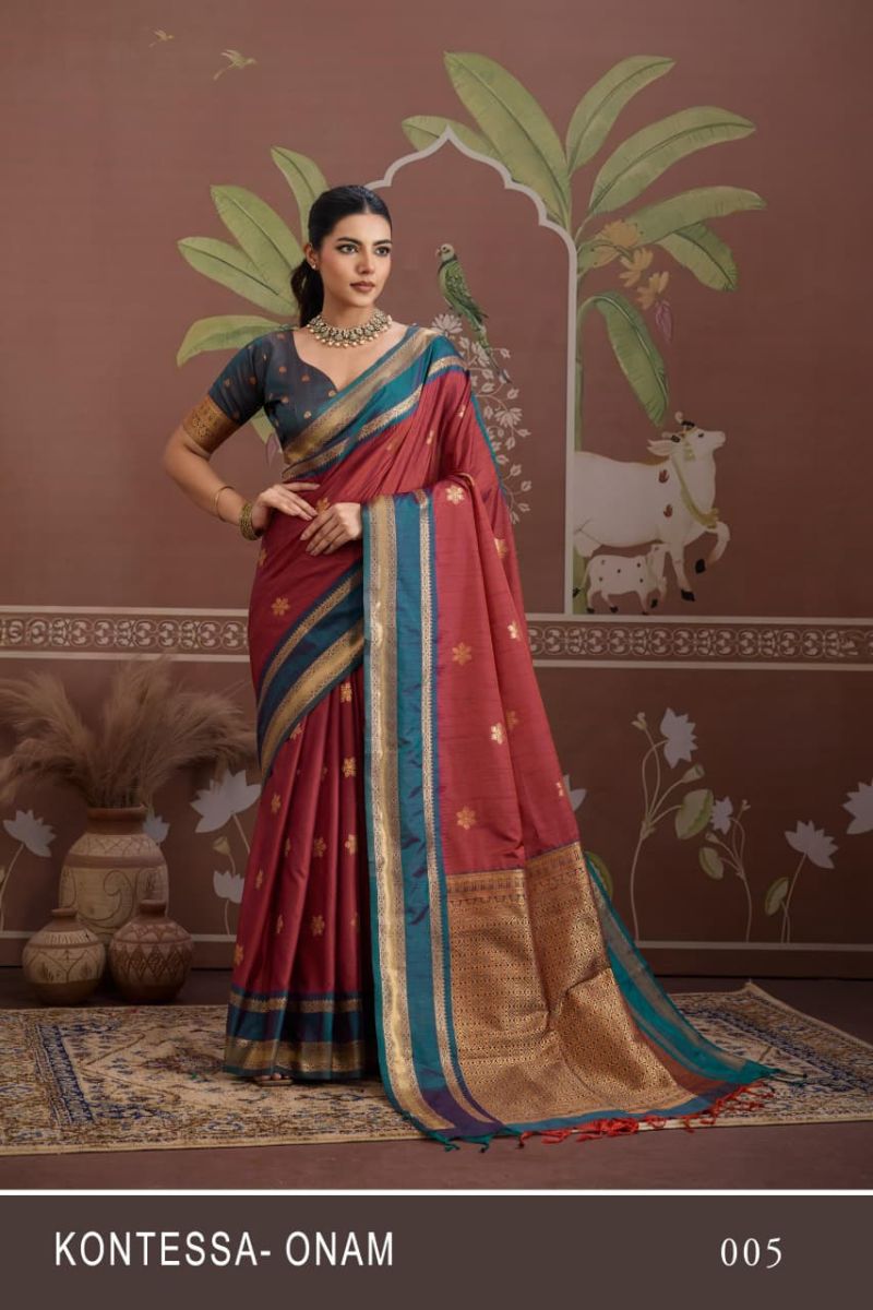 Kontessa Onam Silk Handloom Weaving Saree Catalog