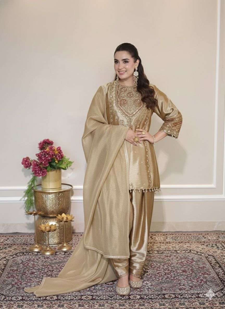 LG 2050 Fendy Silk Sequence Embroidered Designer Salwar Suit — Wholesale Readymade Suit, Vardan Ethnic wholesale from Surat — view 4