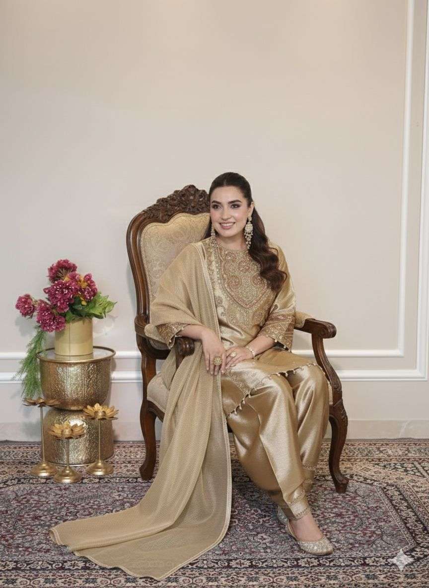 LG 2050 Fendy Silk Sequence Embroidered Designer Salwar Suit — Wholesale Readymade Suit, Vardan Ethnic wholesale from Surat — view 3