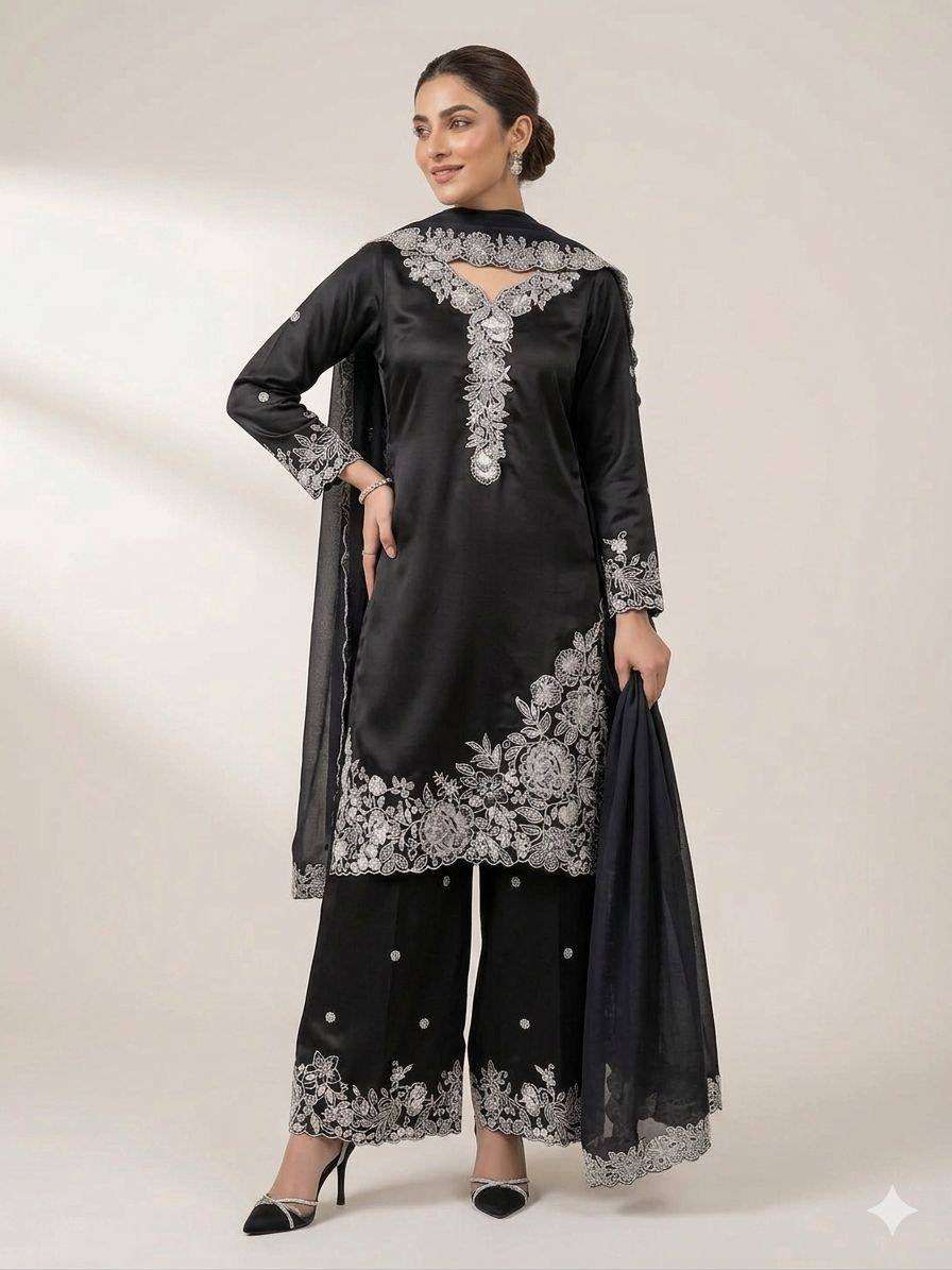 LG 2097 Crepe Sequence Embroidery Designer Pakistani Suit