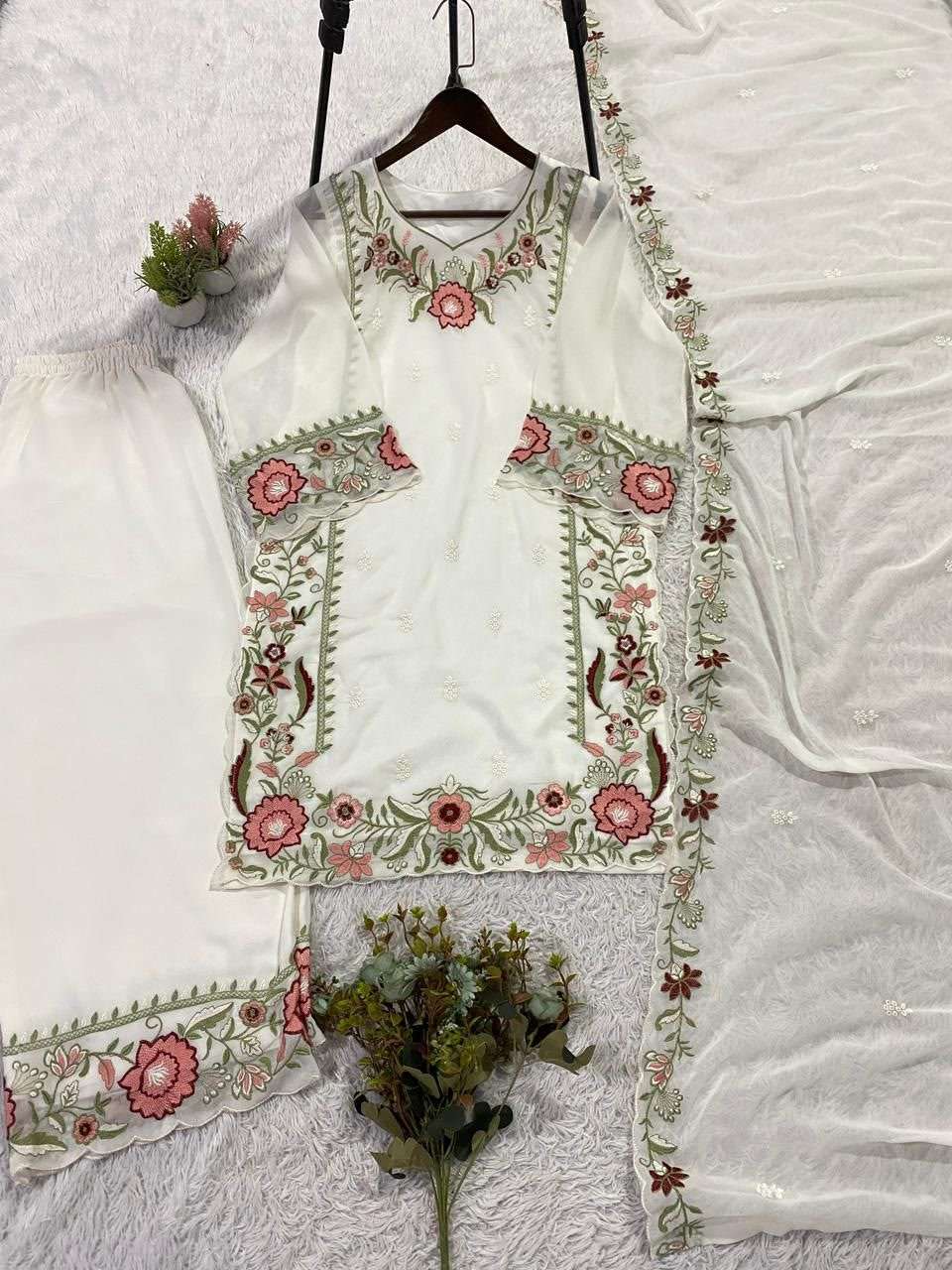 LG-2105 Fox Georgette Embroidered Palazzo Suit Set — Designer Readymade Suits, MPA wholesale from Surat — view 12