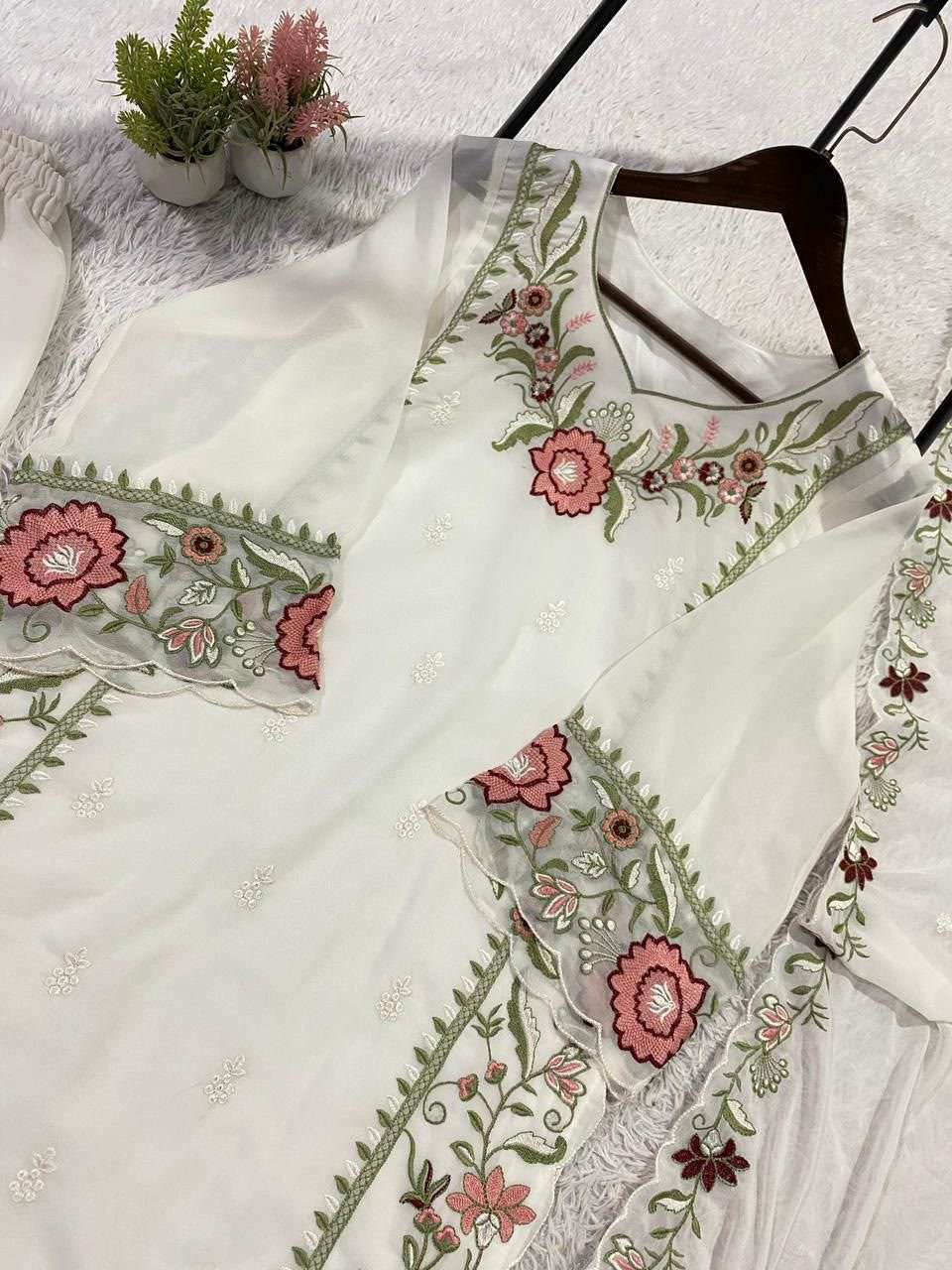 LG-2105 Fox Georgette Embroidered Palazzo Suit Set — Designer Readymade Suits, MPA wholesale from Surat — view 11