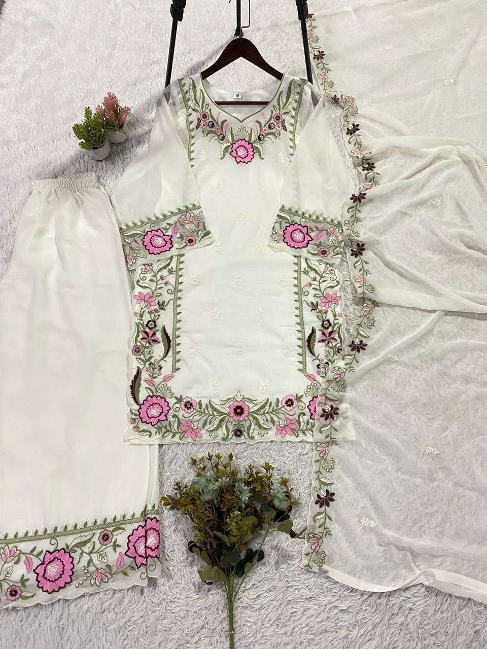 LG-2105 Fox Georgette Embroidered Palazzo Suit Set — Designer Readymade Suits, MPA wholesale from Surat — view 9
