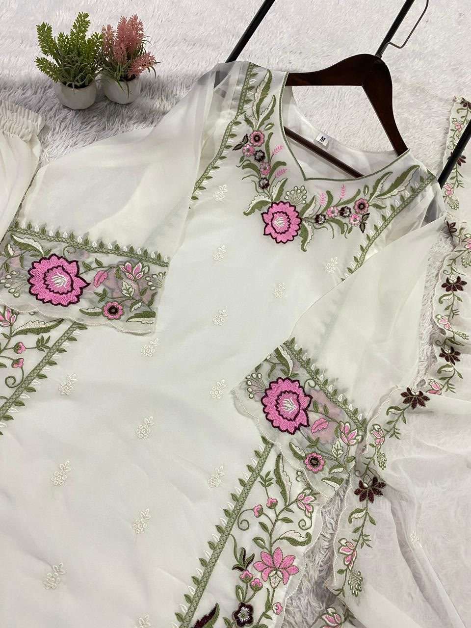 LG-2105 Fox Georgette Embroidered Palazzo Suit Set — Designer Readymade Suits, MPA wholesale from Surat — view 8