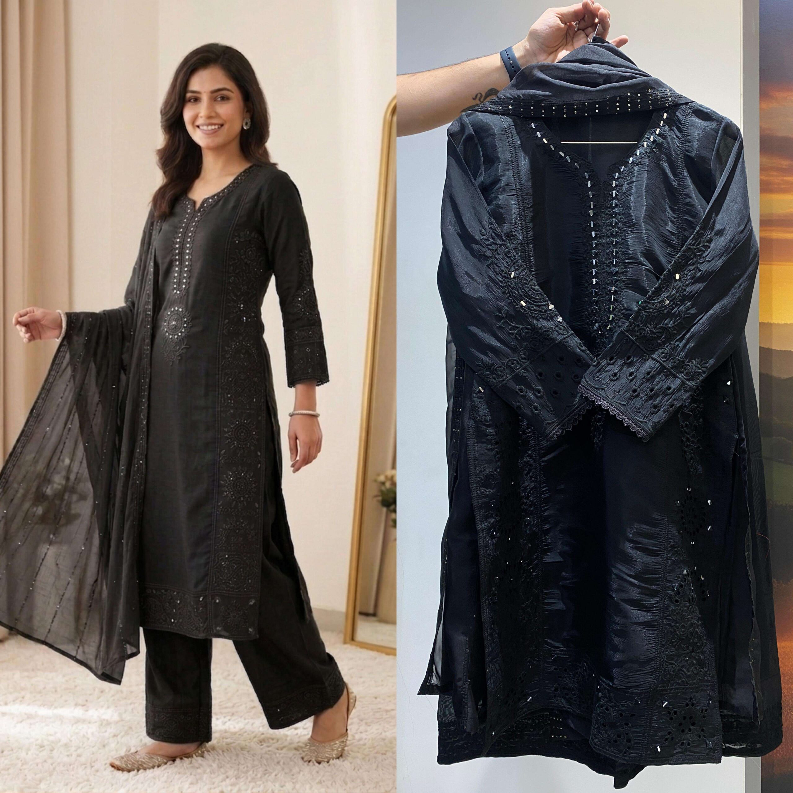 LG 2106 Chanderi Silk Embroidered Designer Ready-Made Suit — Wholesale Readymade Suit, Vardan Ethnic wholesale from Surat — view 6
