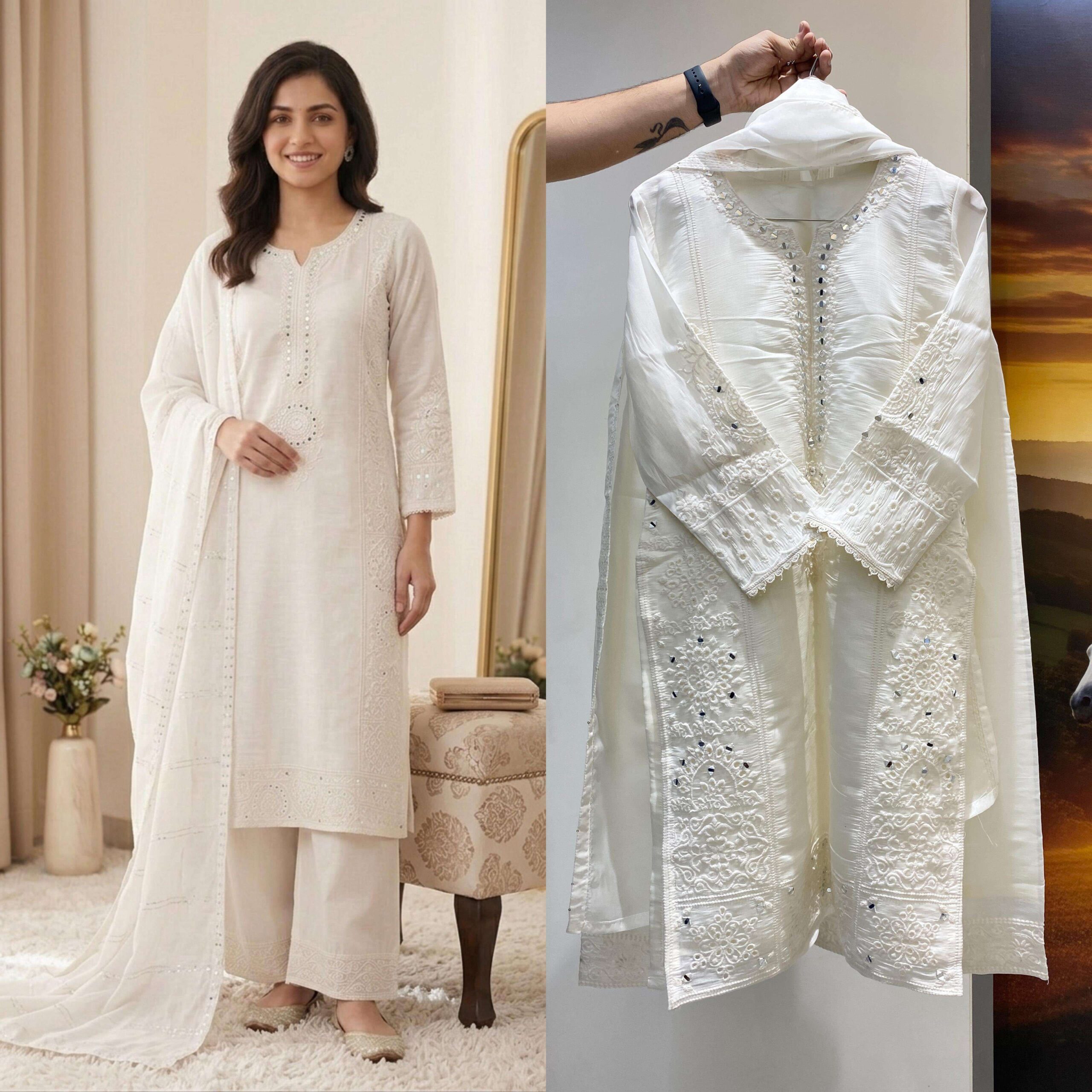 LG 2106 Chanderi Silk Embroidered Designer Ready-Made Suit — Wholesale Readymade Suit, Vardan Ethnic wholesale from Surat — view 5