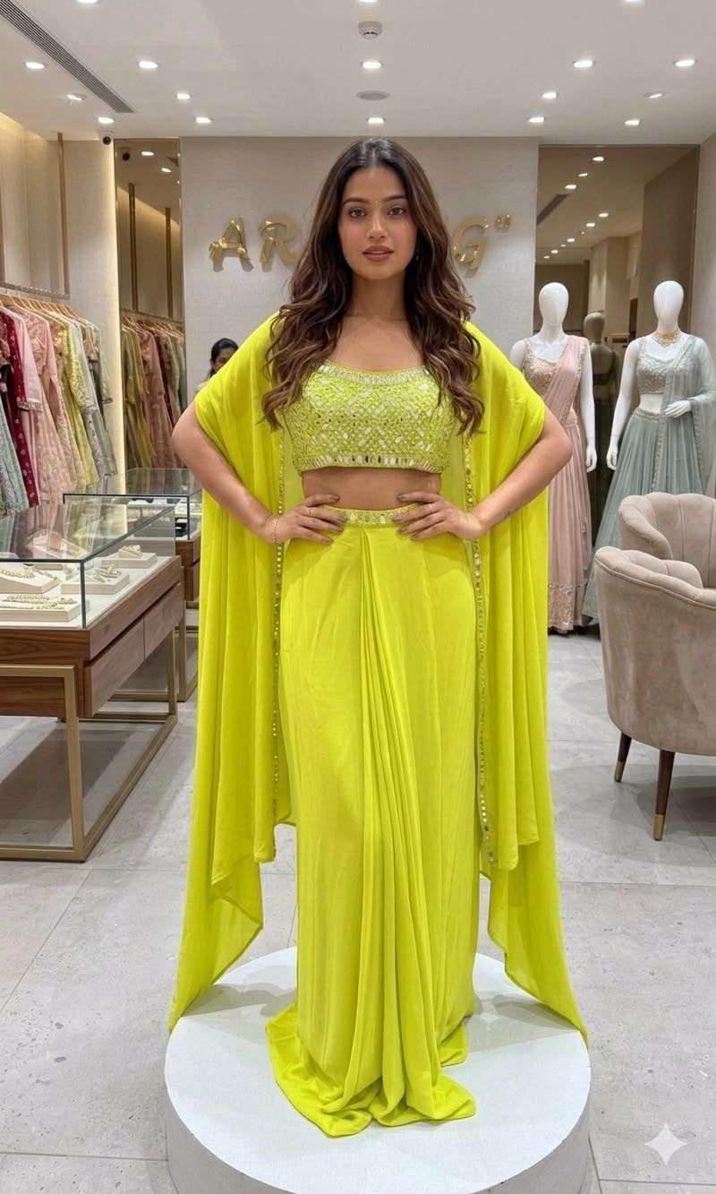 LG 2110 Crepe Fabric Designer Indo-Western Party Wear Dress — Wholesale Designer Salwar Suits, Vardan Ethnic wholesale from Surat — view 4