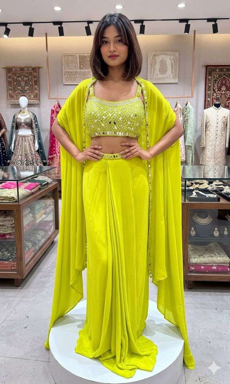 LG 2110 Crepe Fabric Designer Indo-Western Party Wear Dress