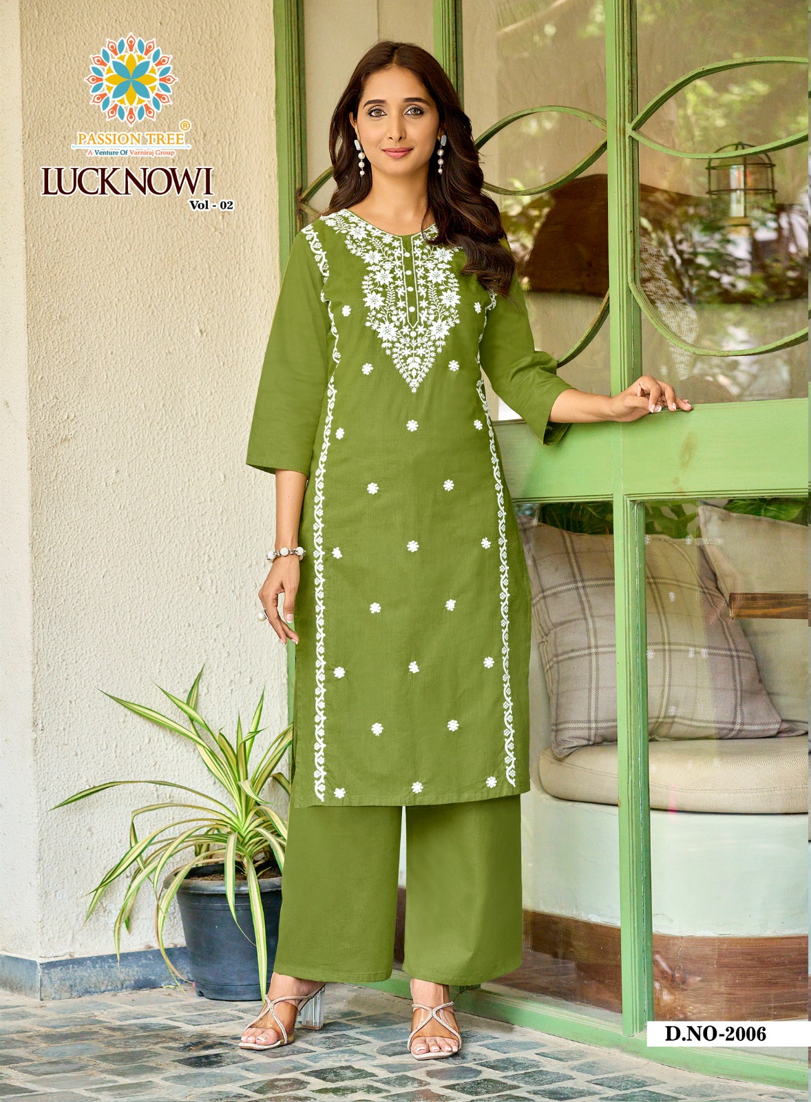 Passion Tree Lucknowi Vol 2 Cotton Kurti Palazzo Collection