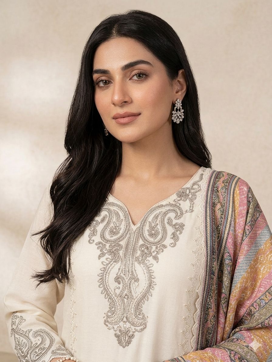 LG-2103 Star Georgette Sequence Embroidered Palazzo Suit Set — Wholesale Kurti With Bottom Dupatta, Vardan Ethnic wholesale from Surat — view 2