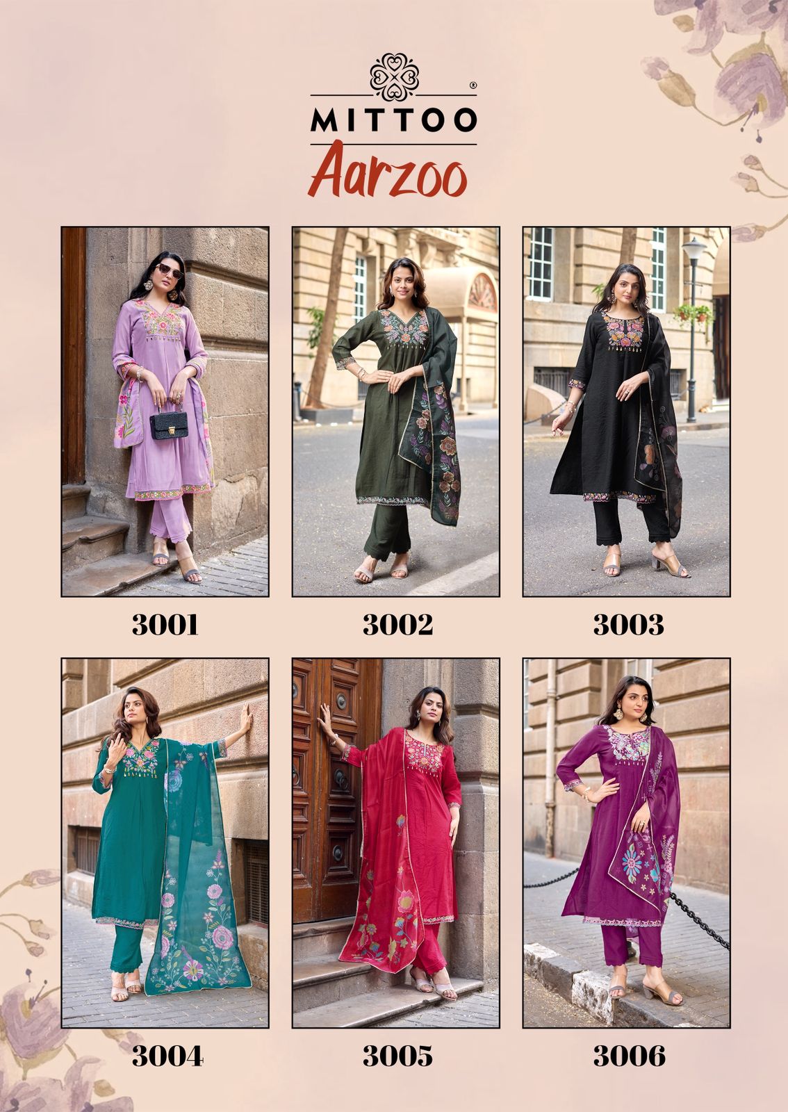 Mittoo Aarzoo Viscose Weaving Handworked Readymade Suit — Wholesale Readymade Suit, MPA wholesale from Surat — view 3