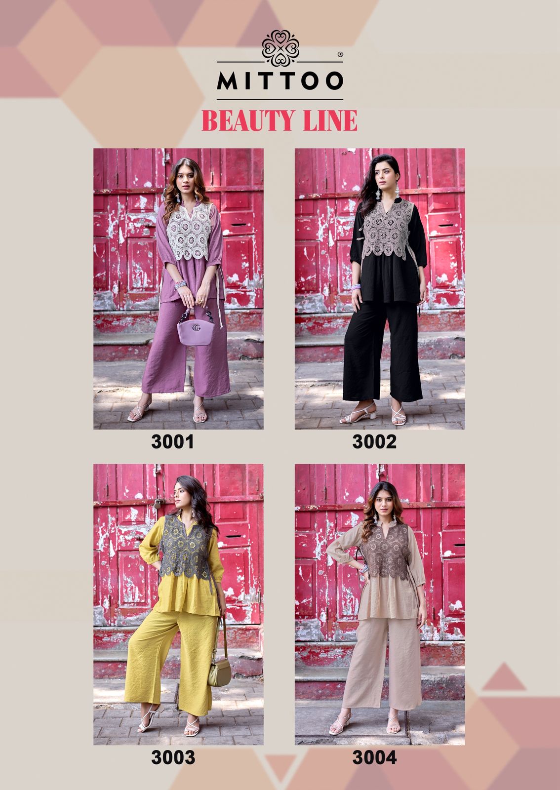 Mittoo Beauty Line Viscose Weaving Top Bottom With Koti Set — Wholesale Kurtis, Mittoo wholesale from Surat — view 5