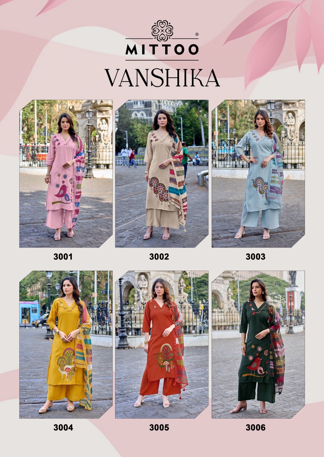 Mittoo Vanshika Roman Silk Thread Worked Kurti With Bottom Dupatta Set — Wholesale Readymade Suit, Mittoo wholesale from Surat — view 7