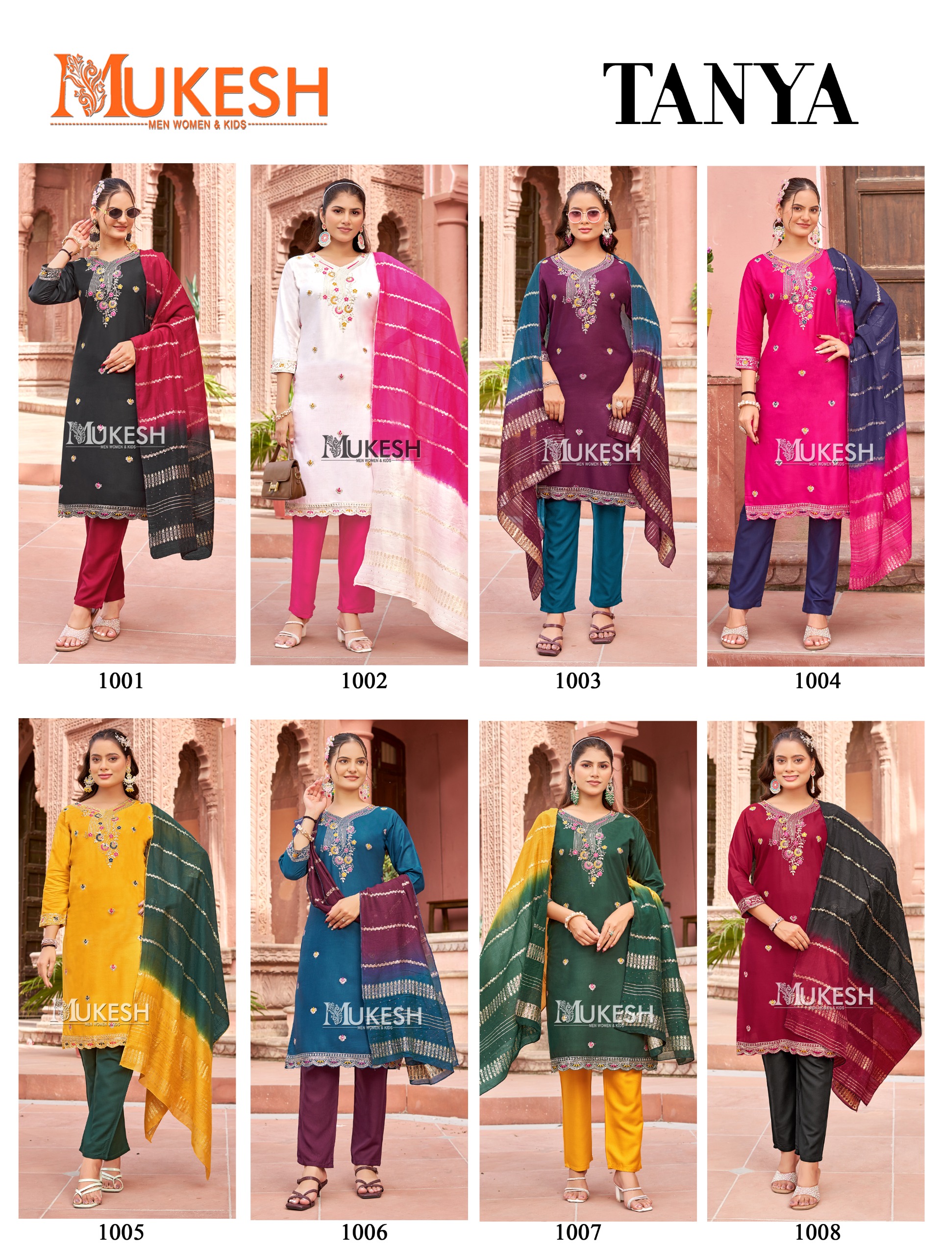 Mukesh Tanya Rayon Embroidered Readymade Salwar Suit — Wholesale Readymade Suit, Vardan Ethnic wholesale from Surat — view 2
