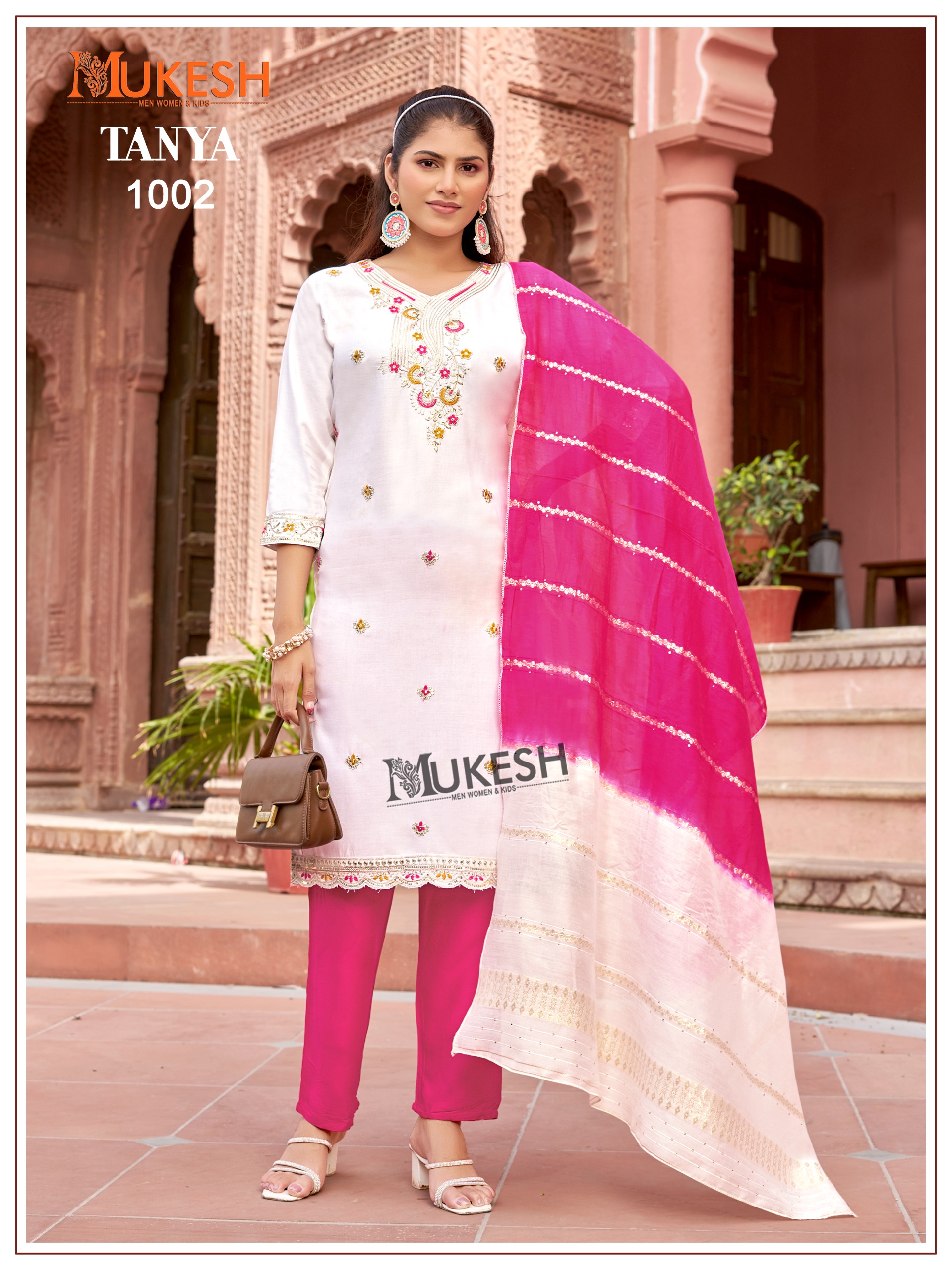 Mukesh Tanya Rayon Embroidered Readymade Salwar Suit — Wholesale Readymade Suit, Vardan Ethnic wholesale from Surat — view 7