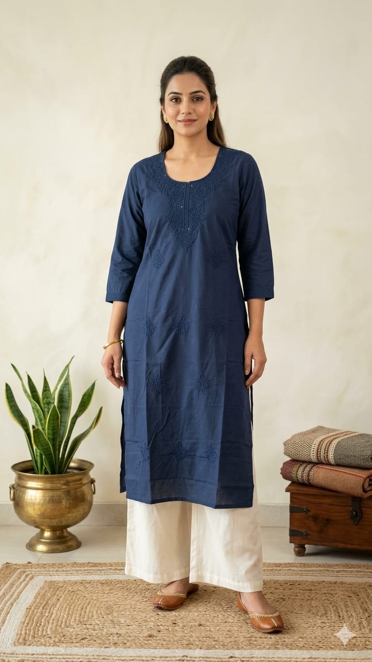 Naisha K 1009 Vol 2 Cotton Embroidered Kurti Set