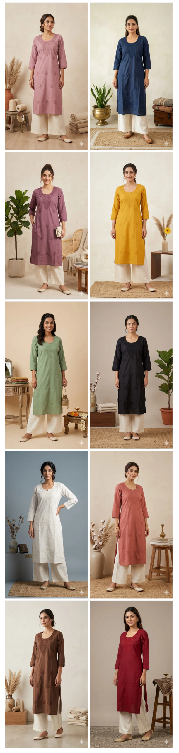 Naisha K 1009 Vol 2 Cotton Embroidered Kurti Set — Wholesale Kurtis, MPA wholesale from Surat — view 4