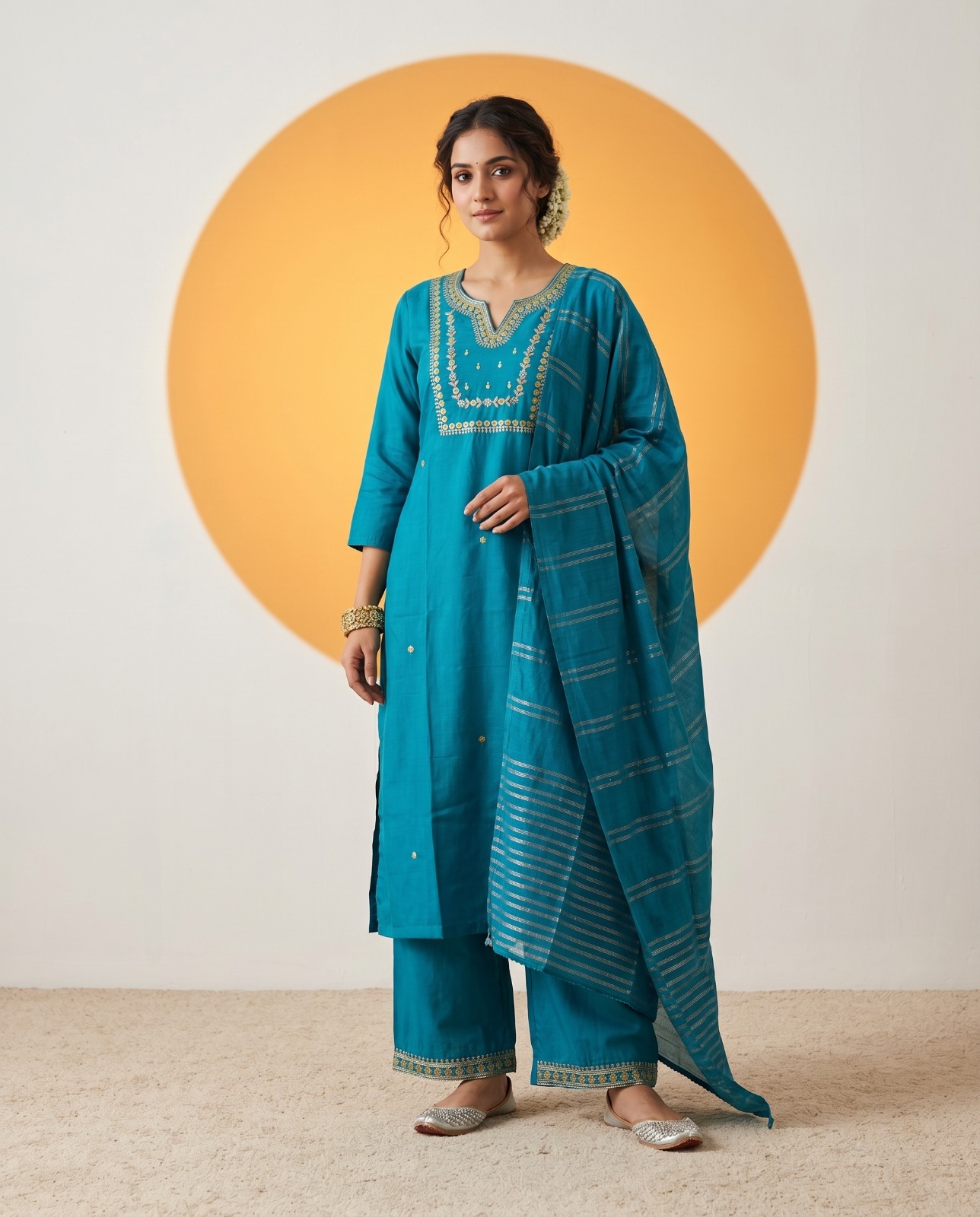 Naisha K 1013 Roman Silk Embroidered Readymade Salwar Suit