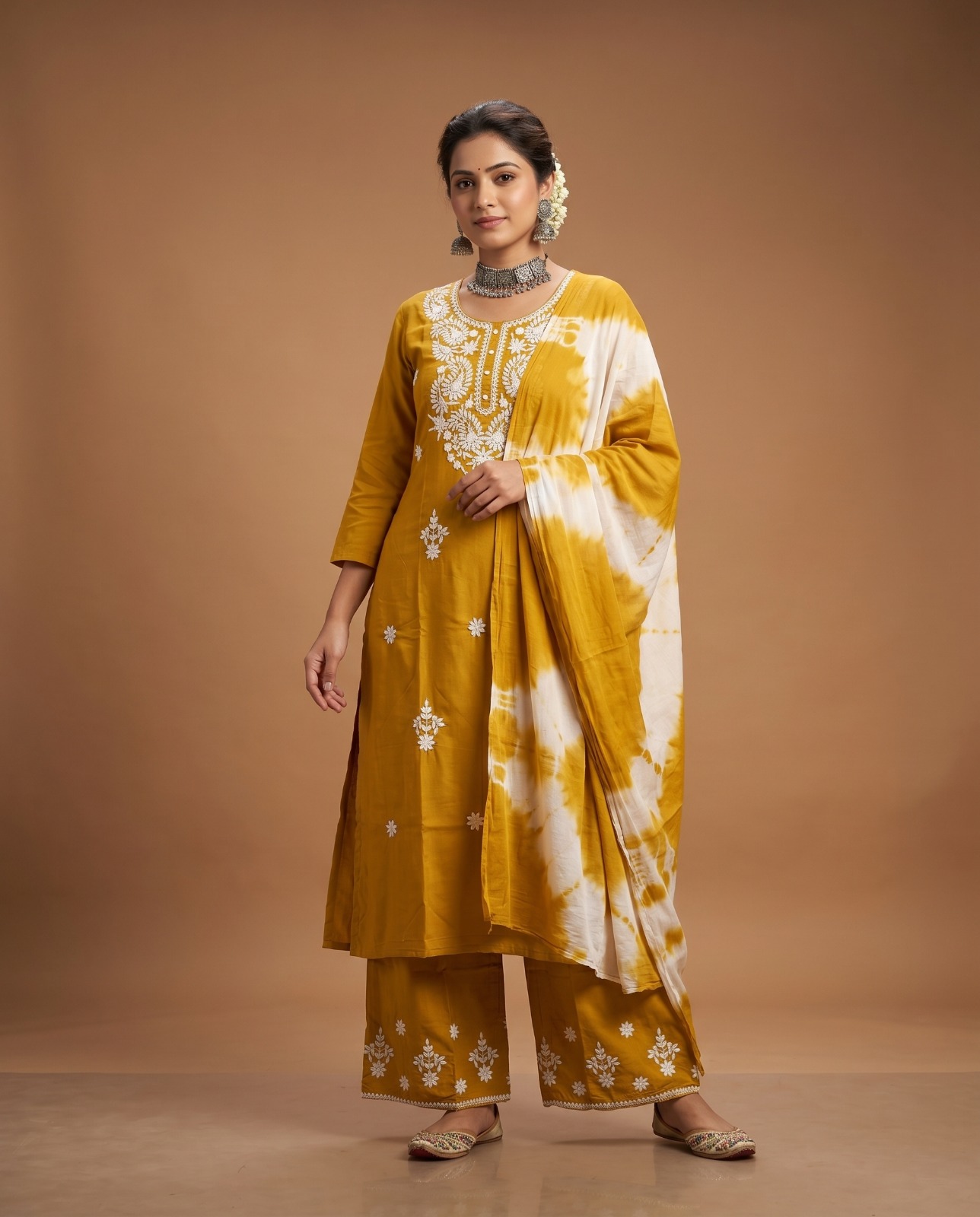 Naisha K 1014 Rayon Lucknowi Embroidered Readymade Suit — Wholesale Readymade Suit, MPA wholesale from Surat — view 4